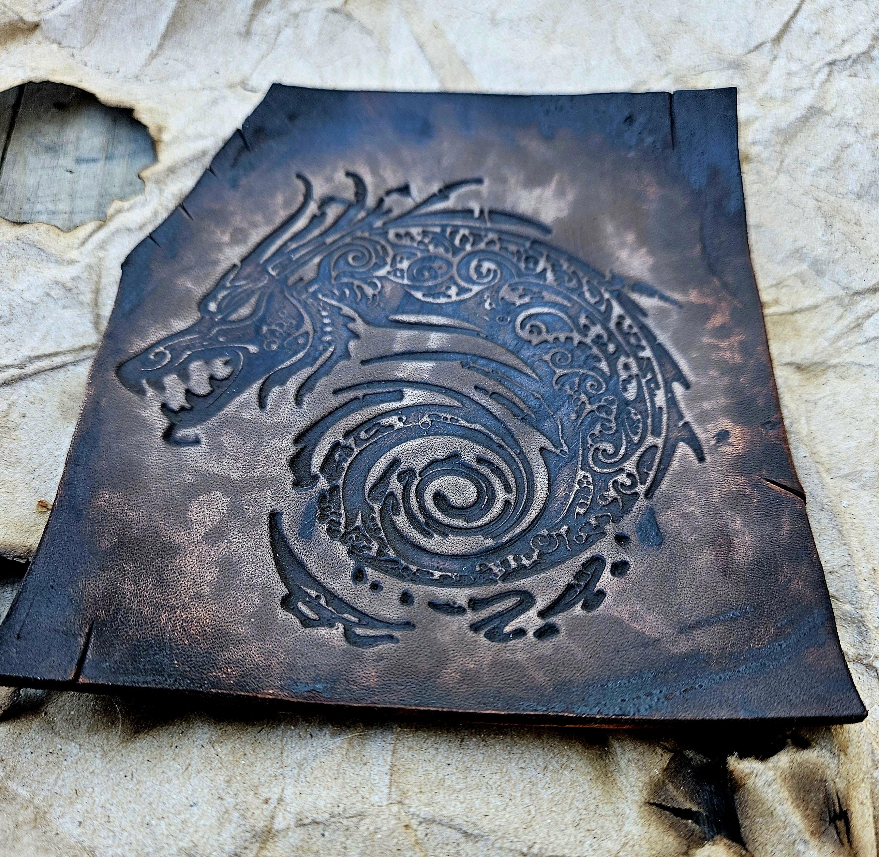 Dragon Leather Stamp – Fantasy 4x4 Tool for Cosplay, LARP, Armor Crafting, Clay & Leatherworking Projects
