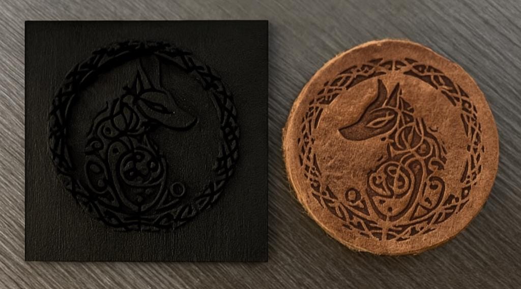 Celtic Wolf Stamp, Leather Work,Hand Tooled, Custom Leather