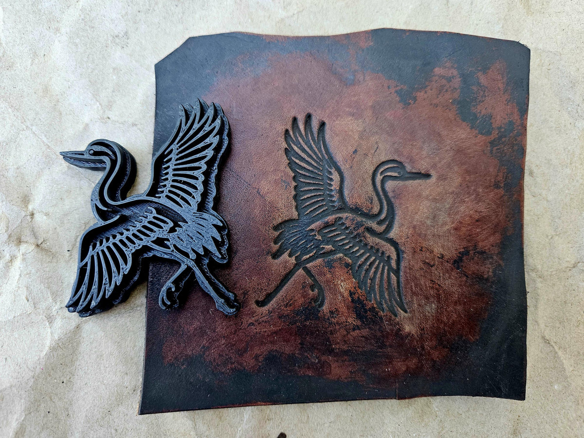 Flying Crane Leather Stamp – Asian Motif, Clay & Ceramic Embossing