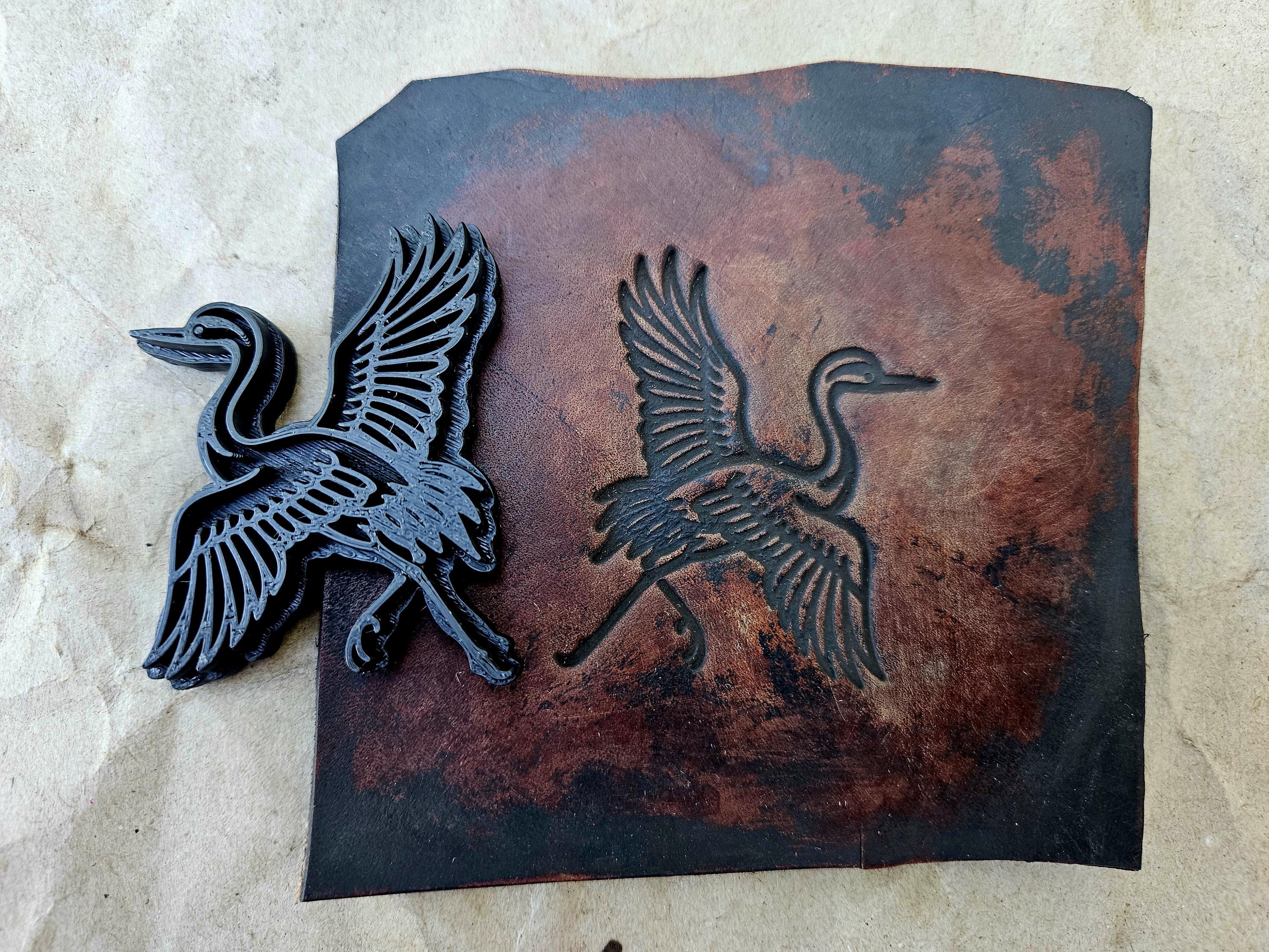 Flying Crane Leather Stamp – Asian Motif, Clay & Ceramic Embossing