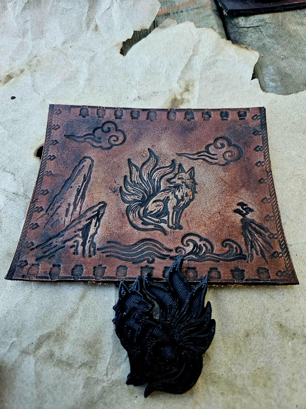 Kitsune Leather Stamp – Japanese Fox Spirit, Echo of the East Collection