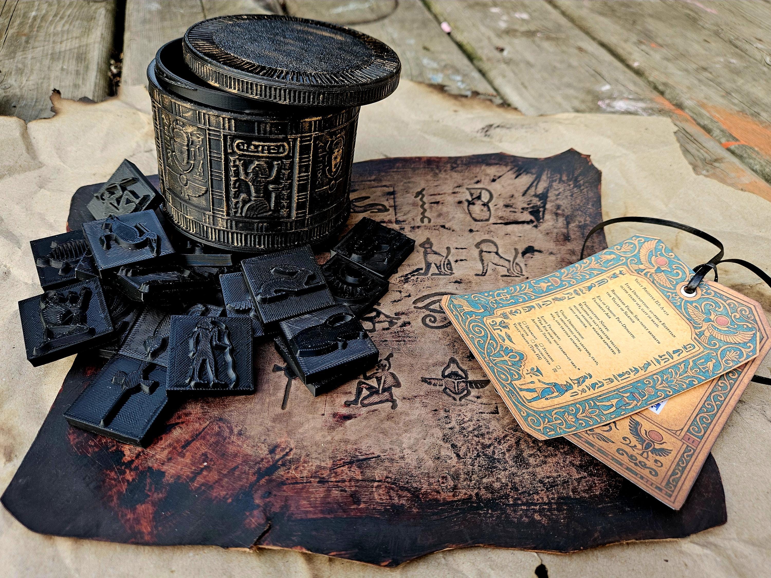 Egyptian Hieroglyphic Leather Stamp Set – Vault of the Pharaoh