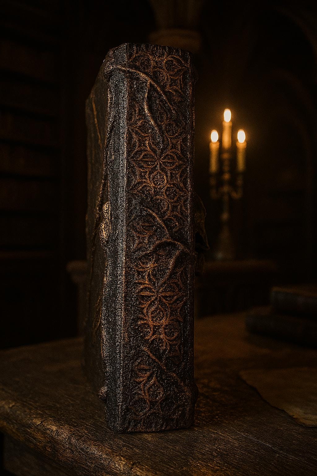 Necronomicon Book | Skull Cover, Gold Detailing, Handmade Horror Prop