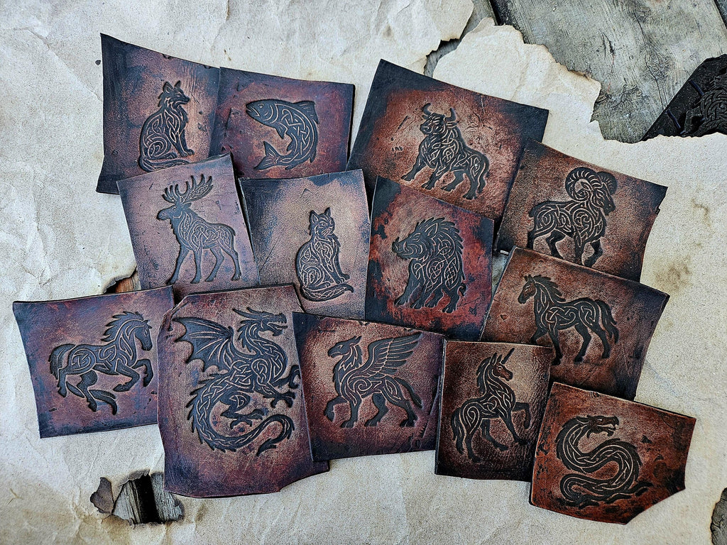 Celtic Boar Leather Stamp | Knotwork Tooling Plate, Clay & Wax
