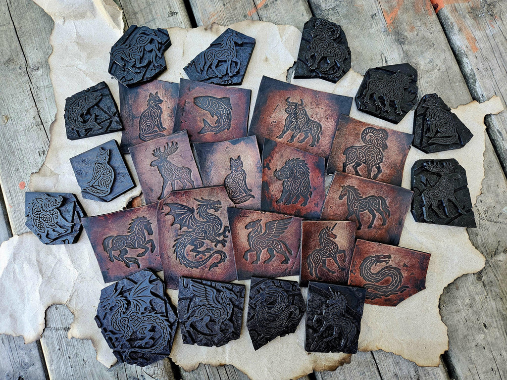 Celtic Boar Leather Stamp | Knotwork Tooling Plate, Clay & Wax