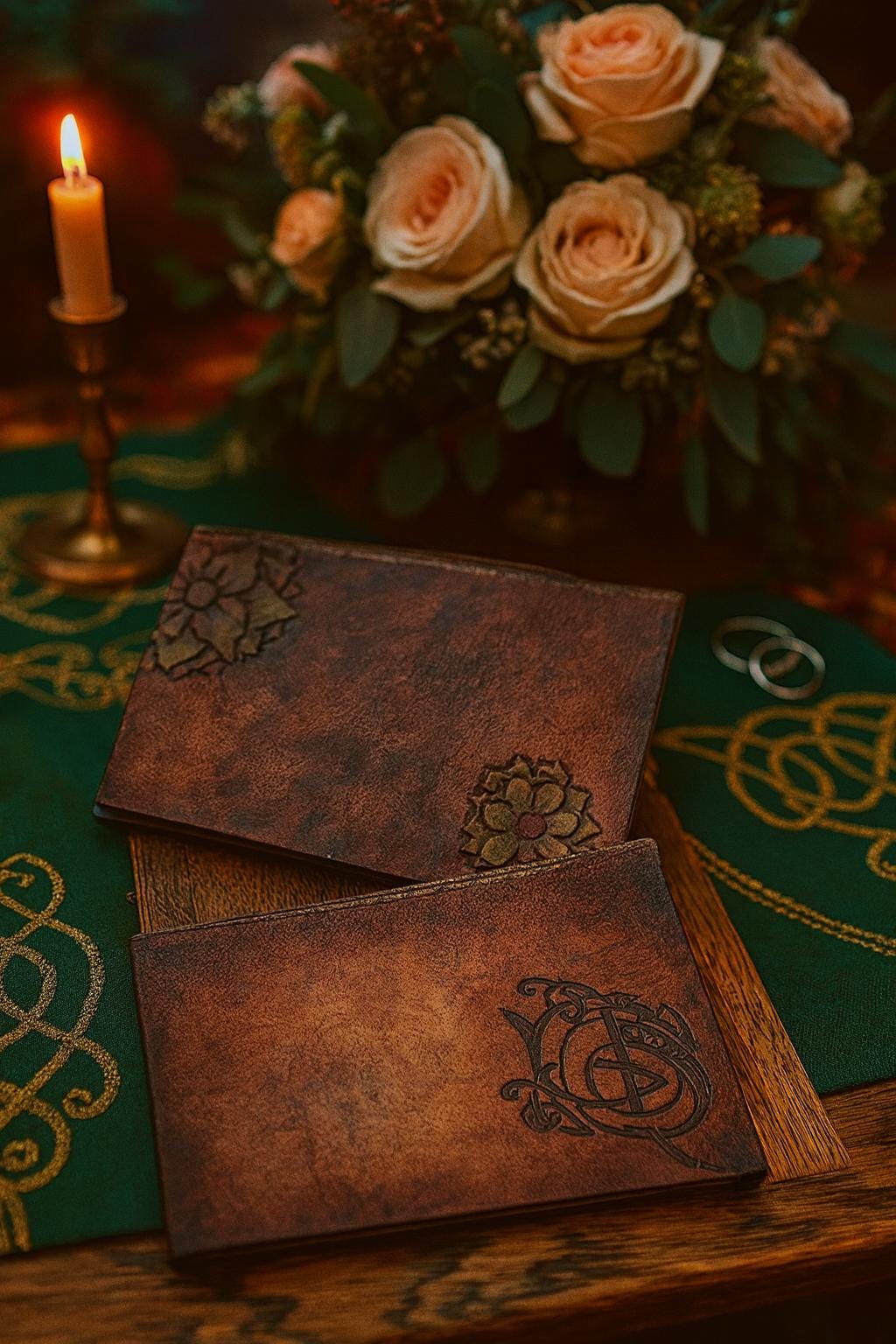Personalized Leather Wedding Vow Books – Celtic, Fantasy, & Custom Handmade Heirloom Journals