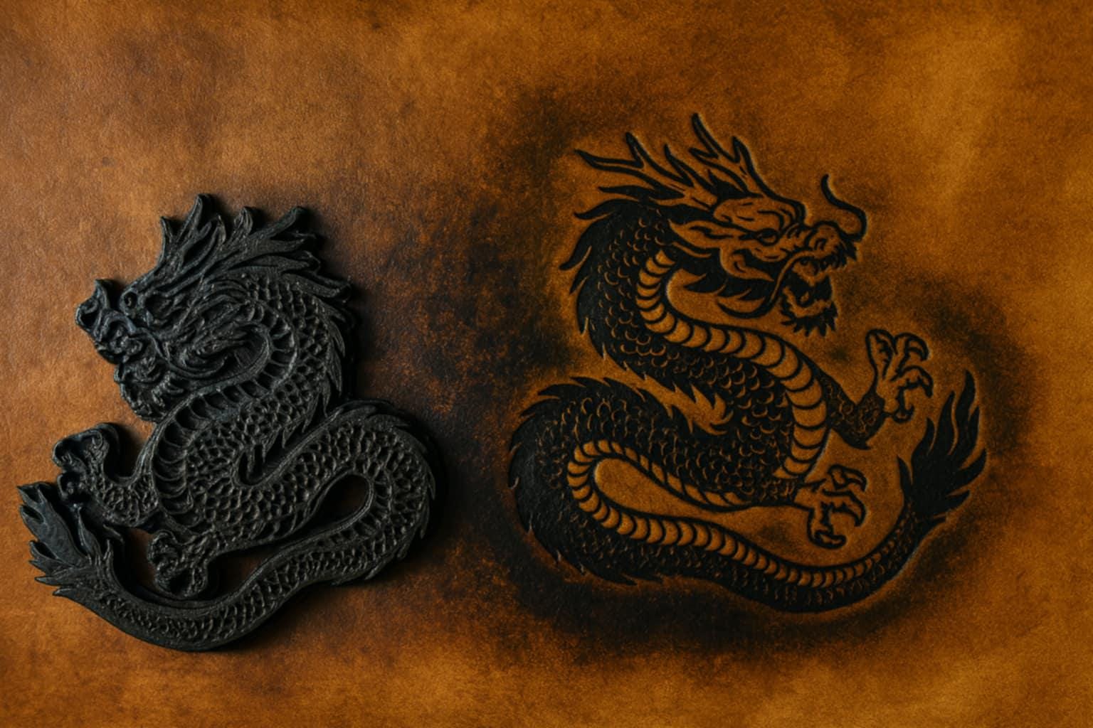 Eastern Dragon Leather Stamp – Myth Creature, Clay & Ceramic