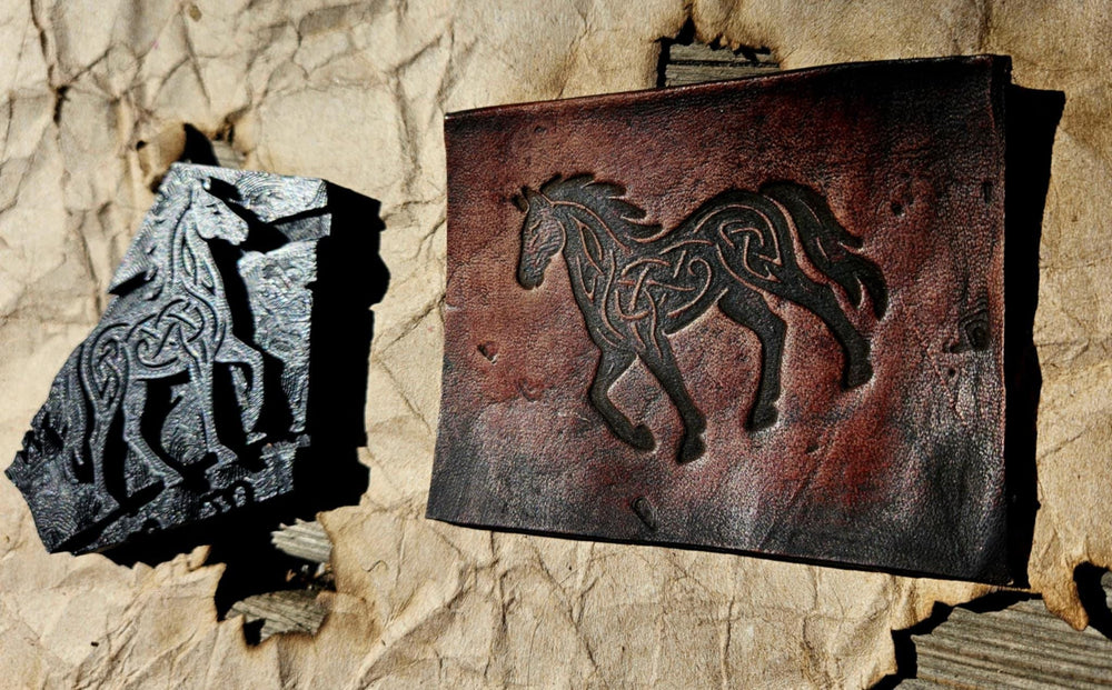Celtic Horse Leather Stamp – Viking Knotwork, Tooling for Clay & DnD