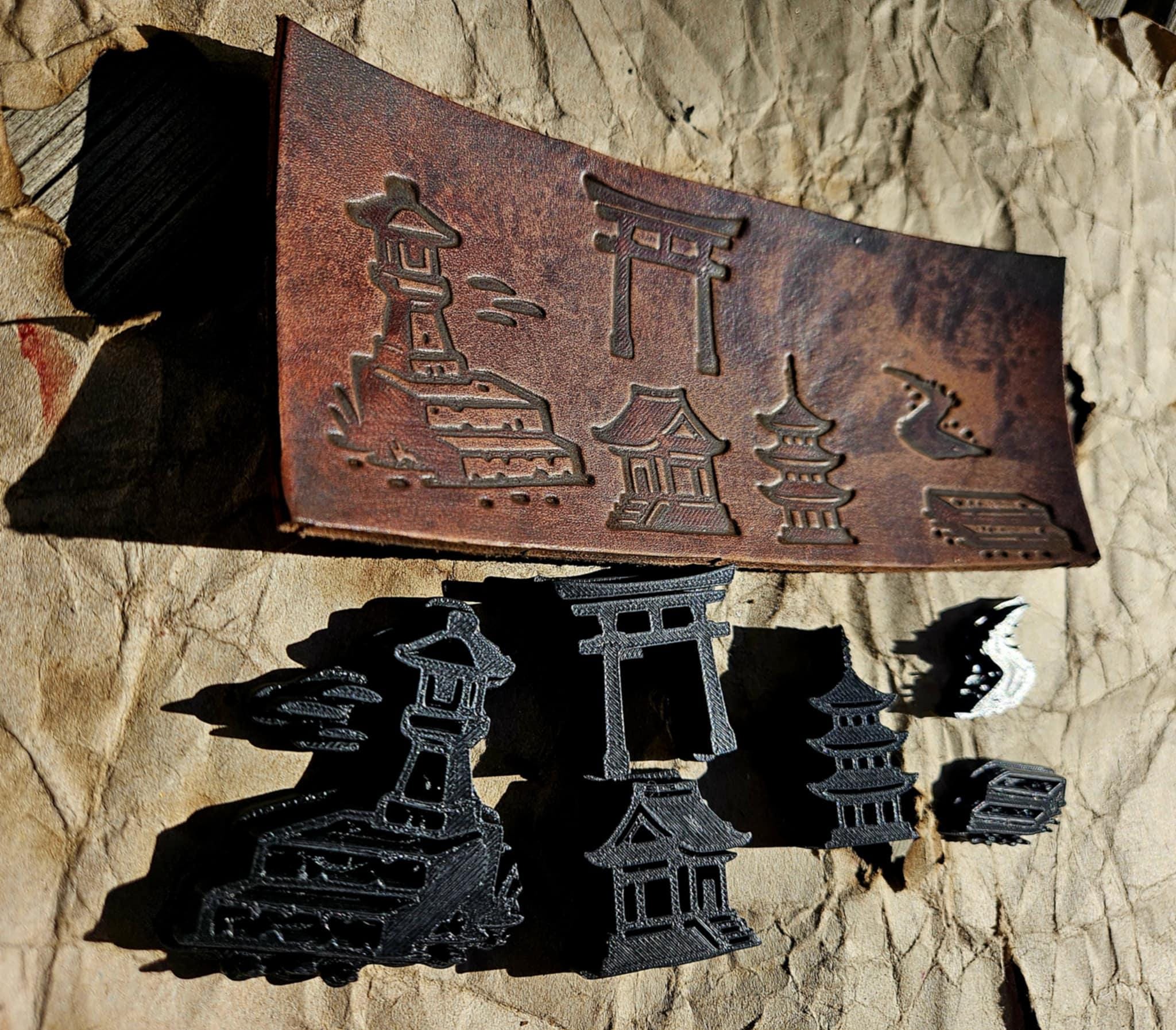 Eastern Buildings Leather Stamps – Modular Debossing for Clay & Crafts