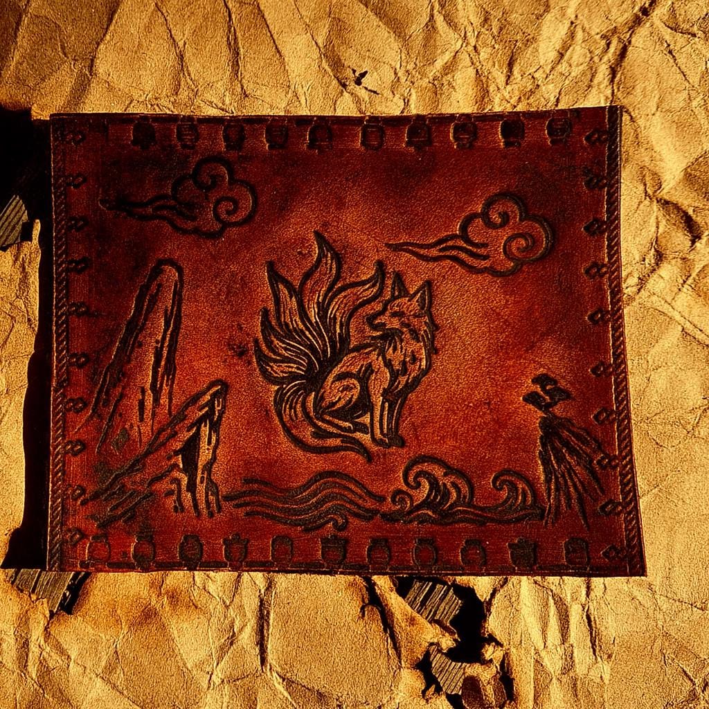 Japanese Wave Stamp Set – 8 Modular Debossing Stamps for Leather, Clay, and Crafting