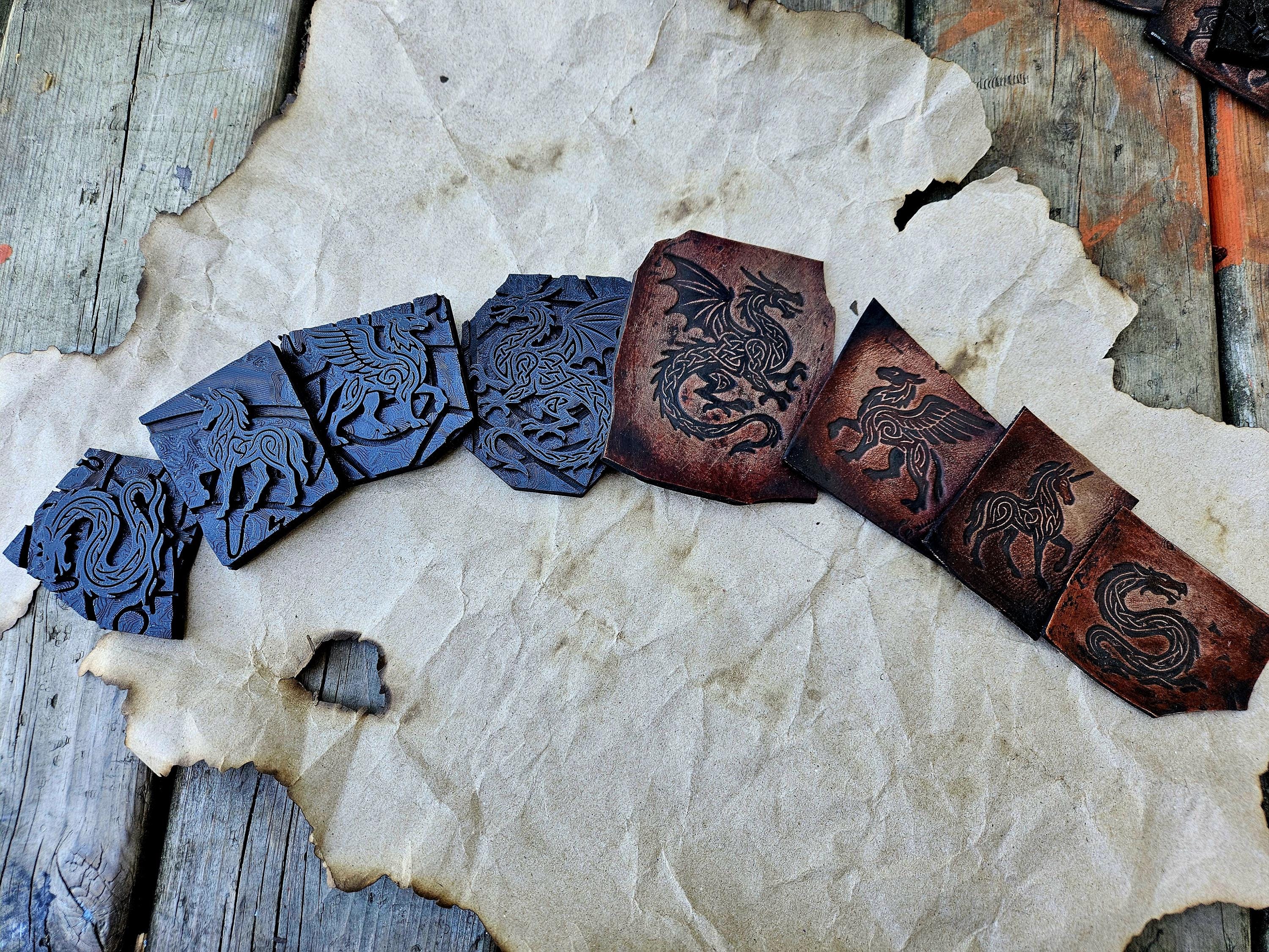 Celtic Dragon Leather Stamp | Knotwork Tooling for Clay, Wax