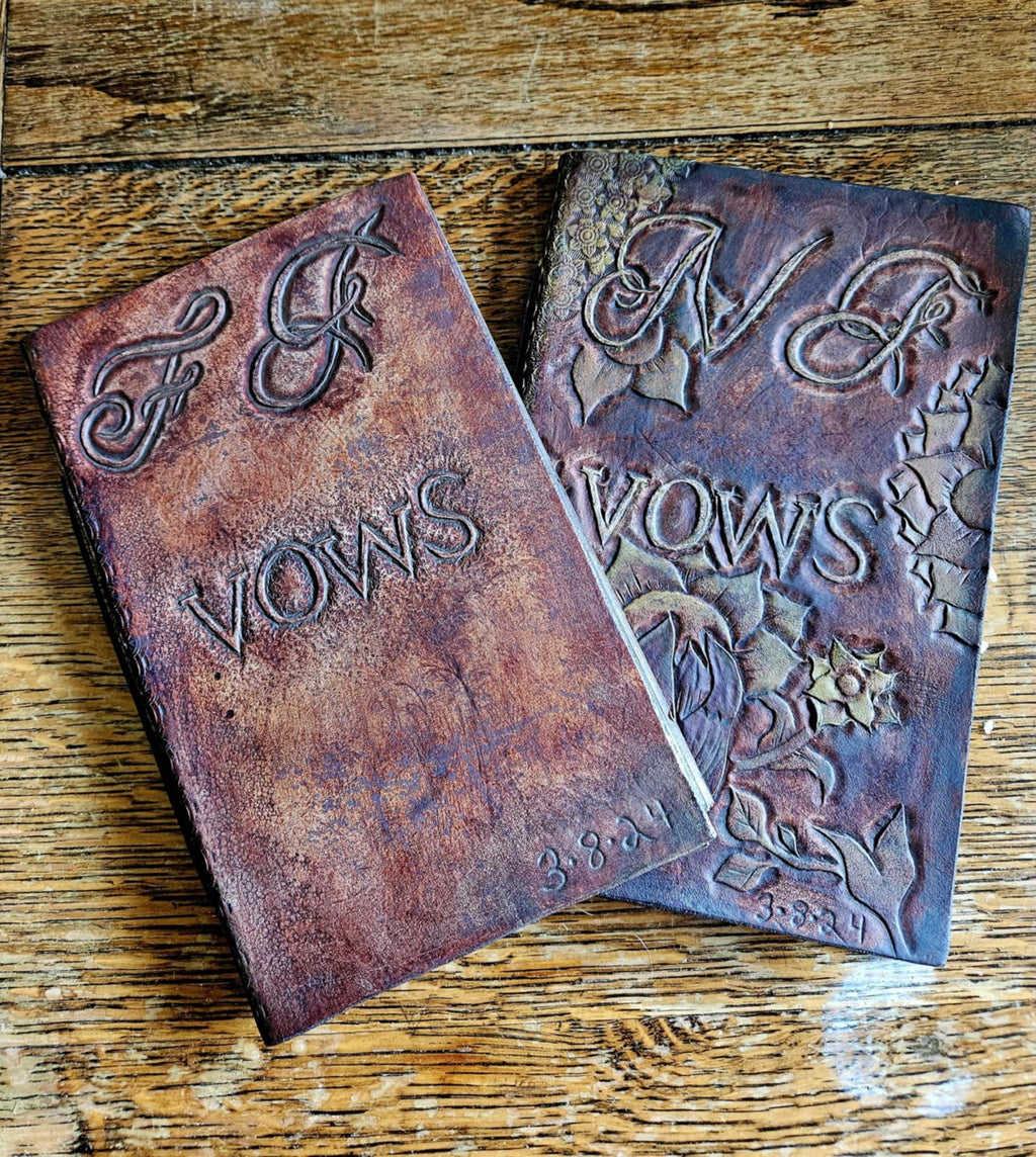 Personalized Leather Wedding Vow Books – Celtic, Fantasy, & Custom Handmade Heirloom Journals