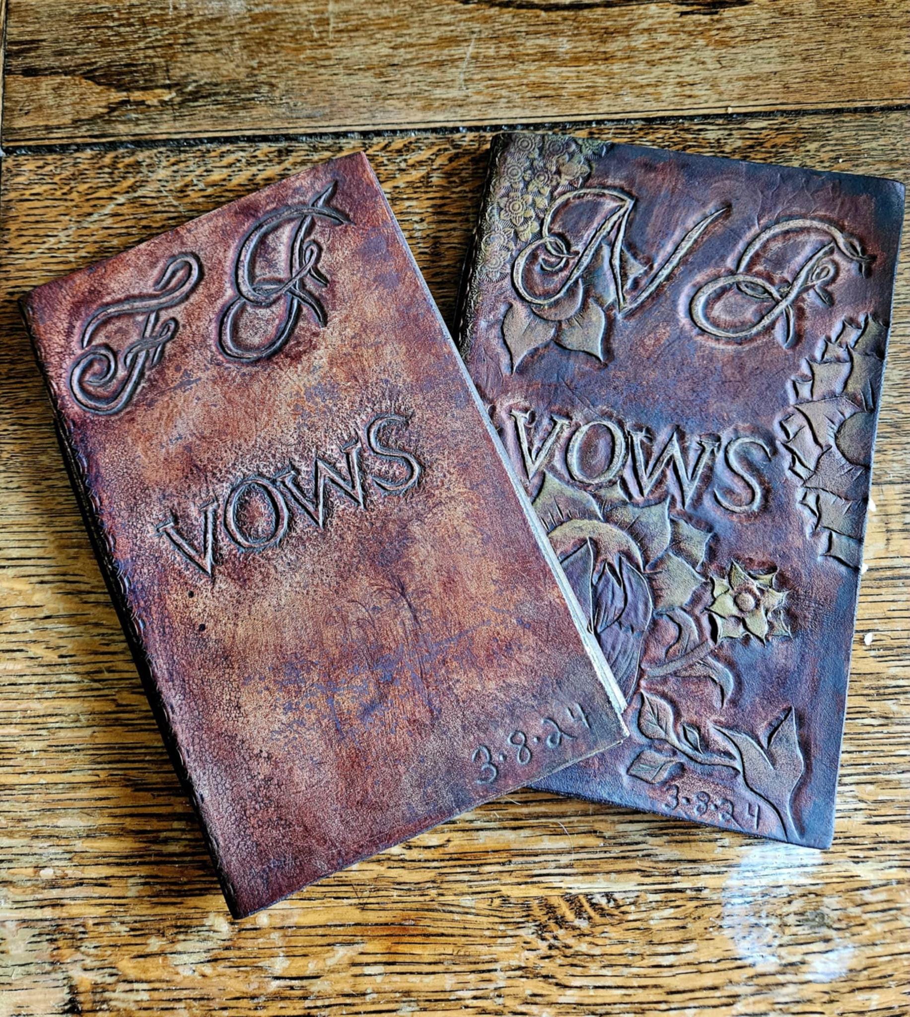 Personalized Leather Wedding Vow Books – Celtic, Fantasy, & Custom Handmade Heirloom Journals