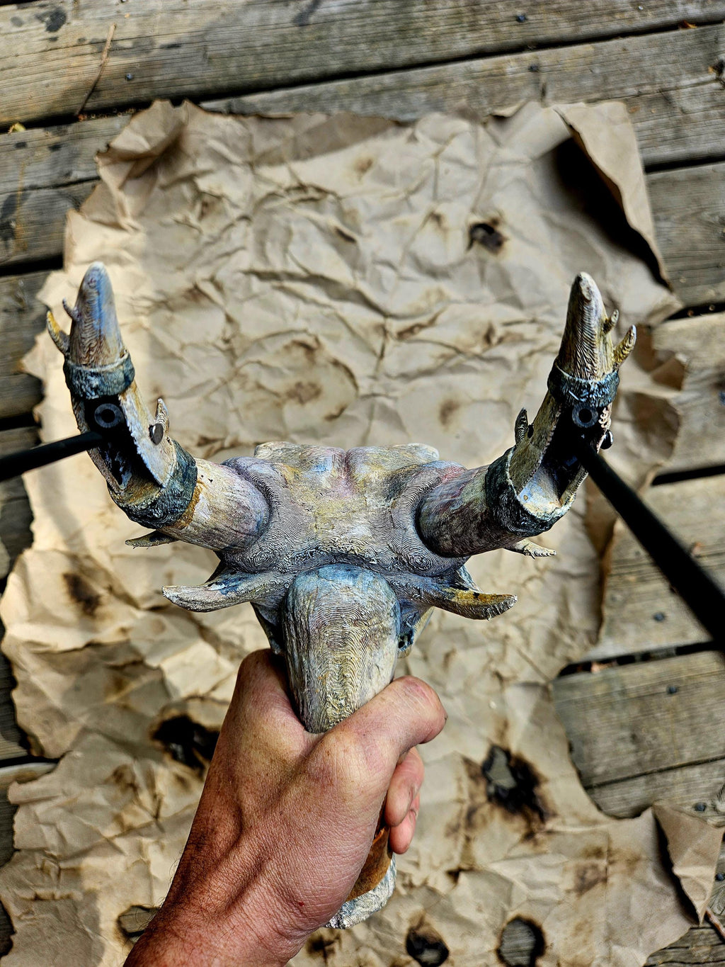 Dragon Skull Slingshot: Bone Howler - Functional Fantasy Relic