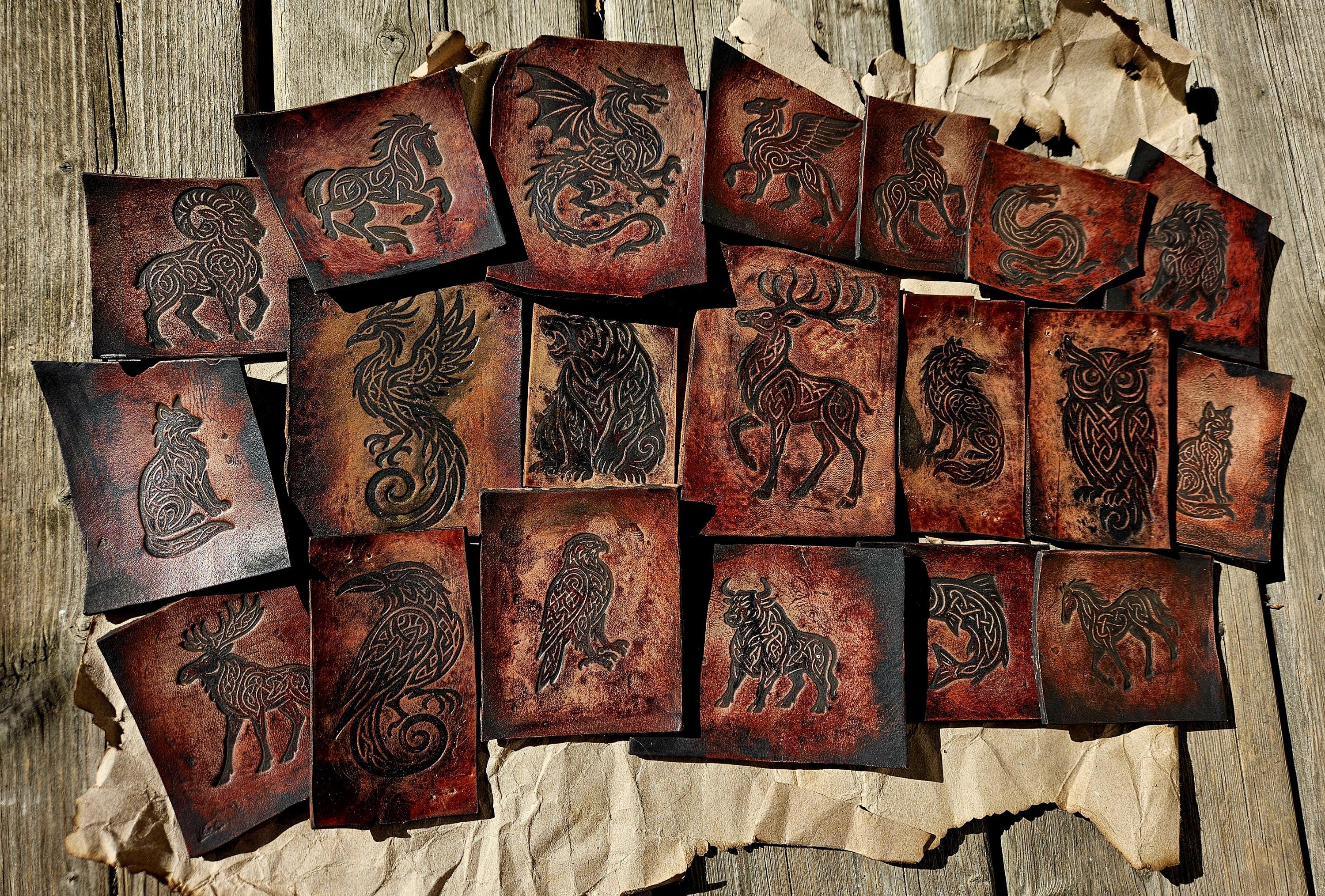 Leather Celtic Animal Stamp Set – Viking Knotwork, Tooling, DnD
