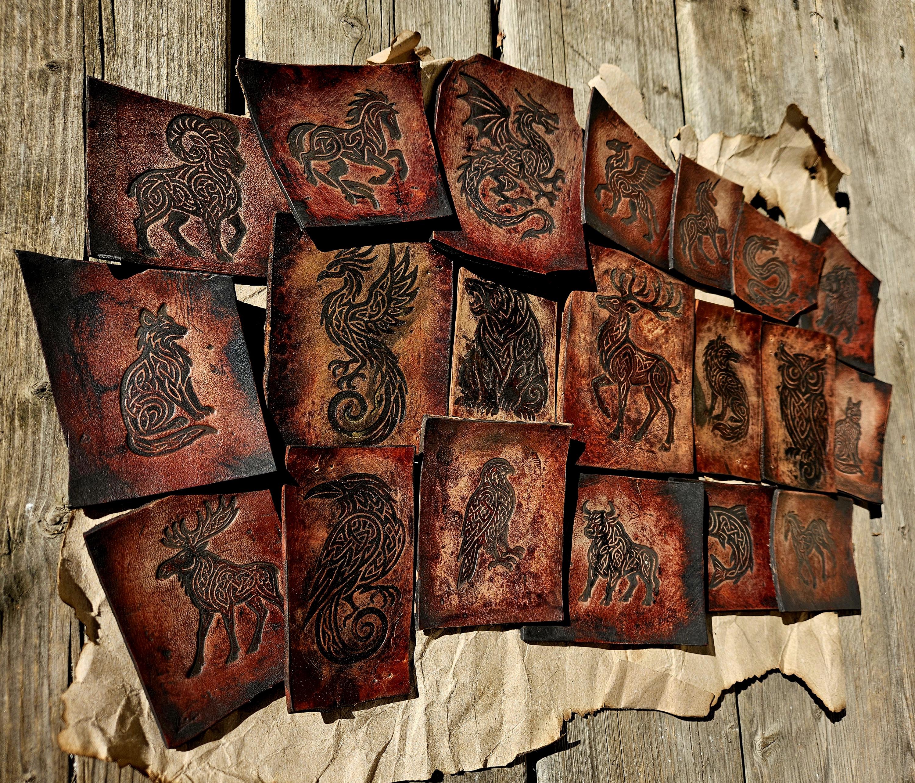 Leather Celtic Animal Stamp Set – Viking Knotwork, Tooling, DnD