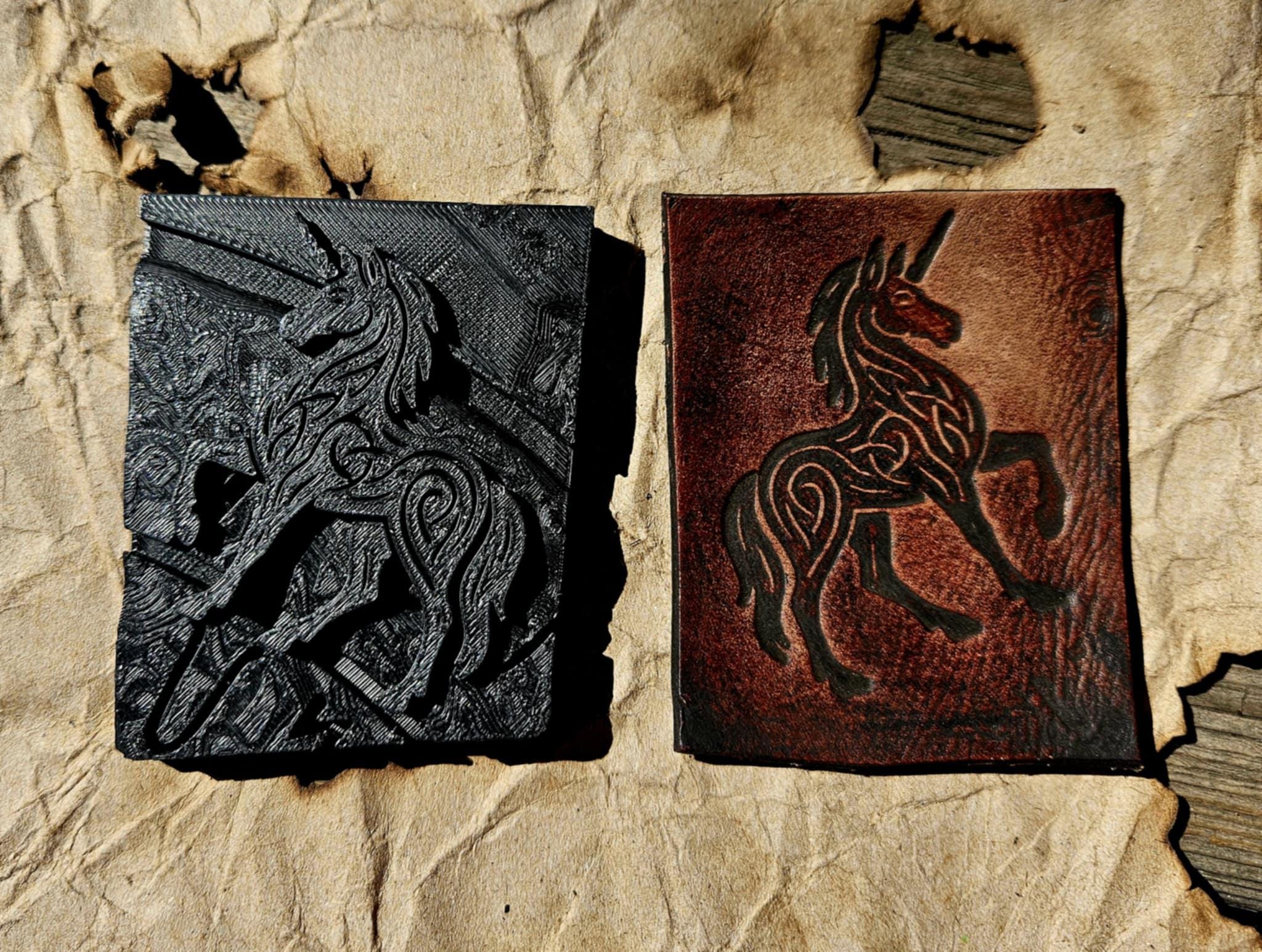 Celtic Knotwork Galloping Horse Leather Stamp – Norse Tooling Design