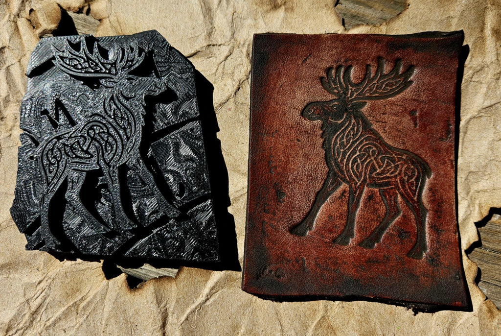 Celtic Moose Leather Stamp – Viking Knotwork for Leathercraft & Clay