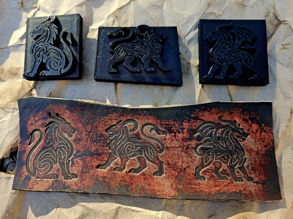 Chimera Stamp & Sculpture Set – Celtic Lion, Griffin, Dragon Hybrid