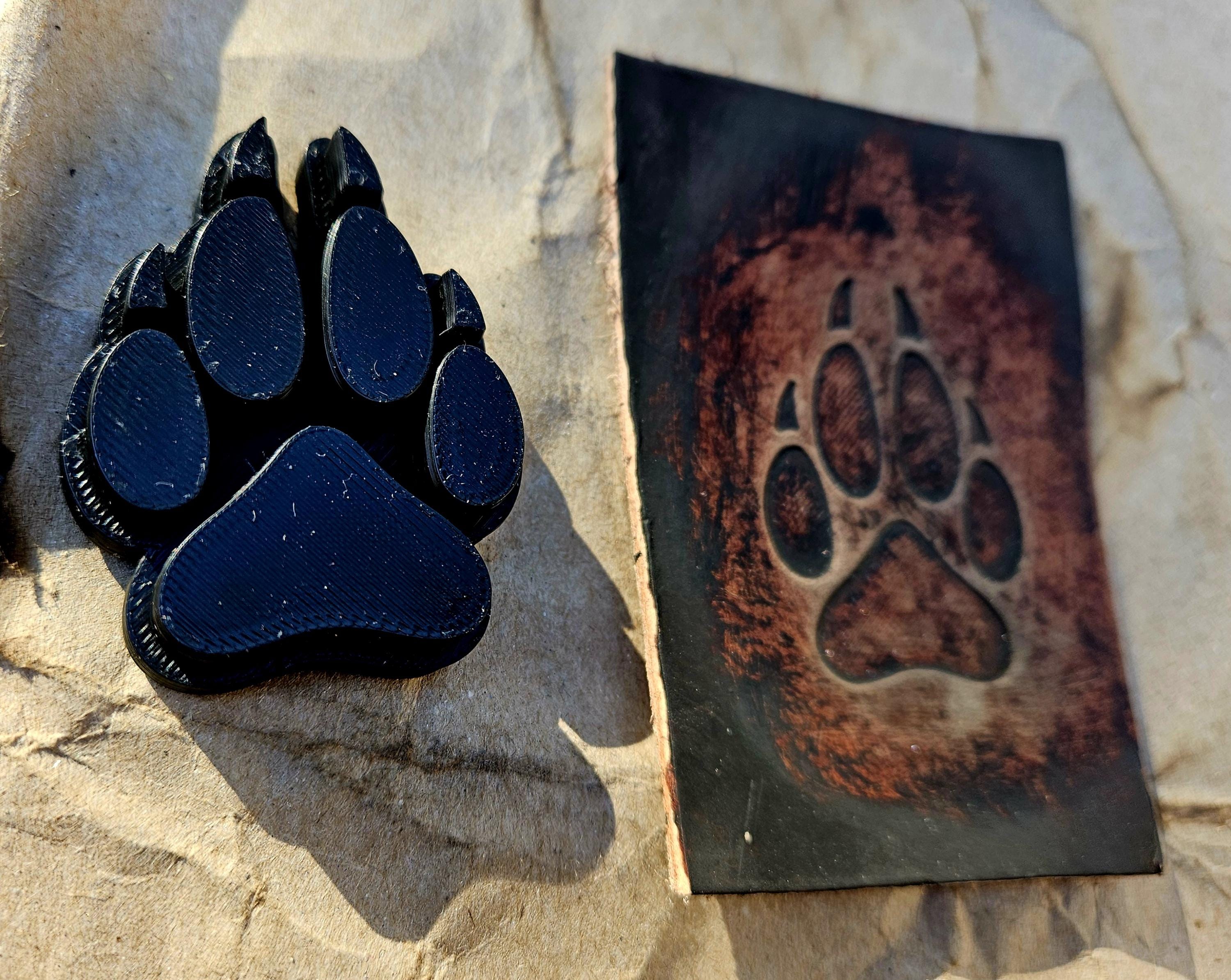 Wolf Paw Stamp and Sculpture – Artisan Embossing Tool for Leather, Clay and Wax