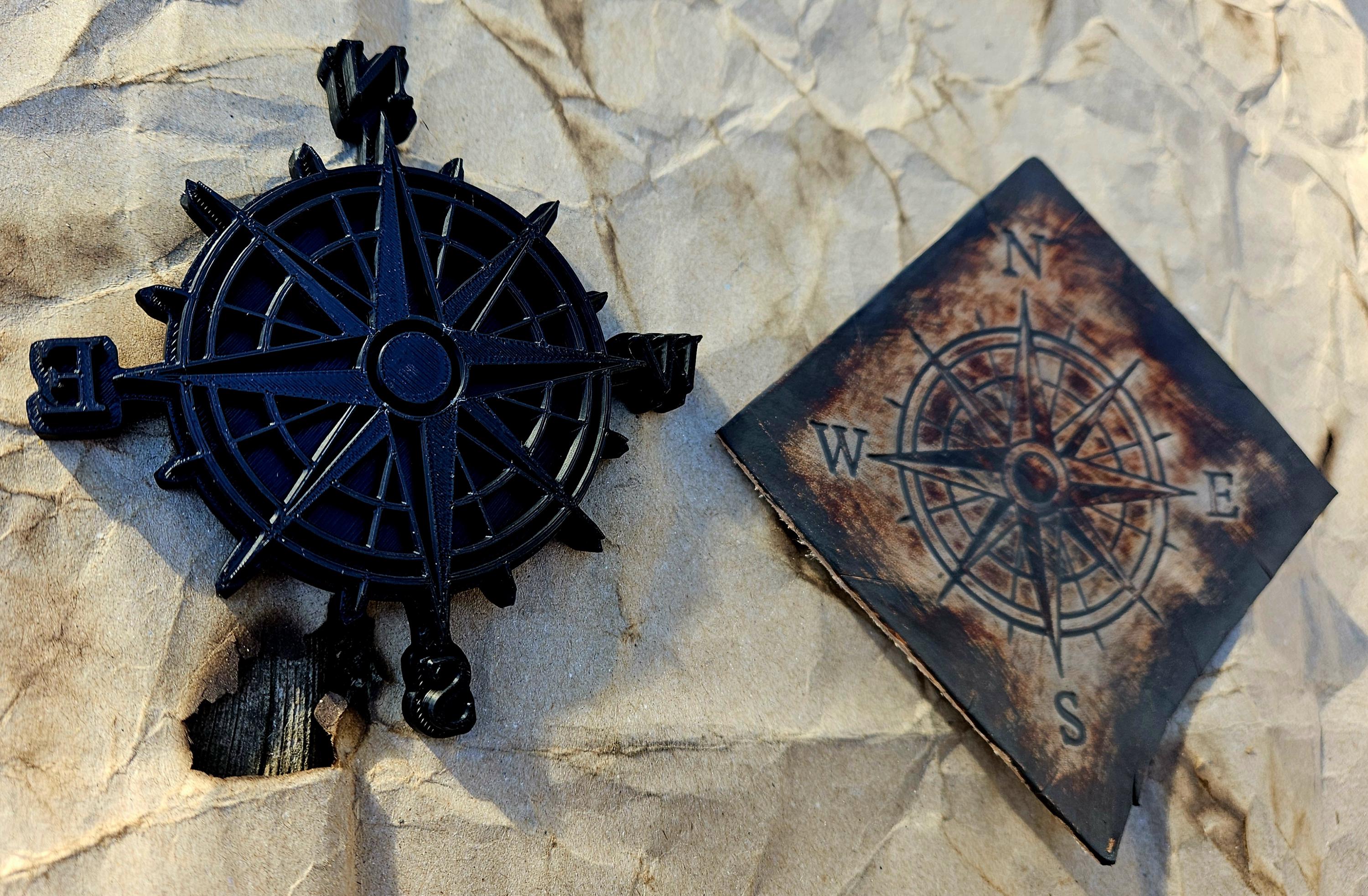Compass Stamp and Sculpture – Artisan Embossing Tool for Leather, Clay and Wax