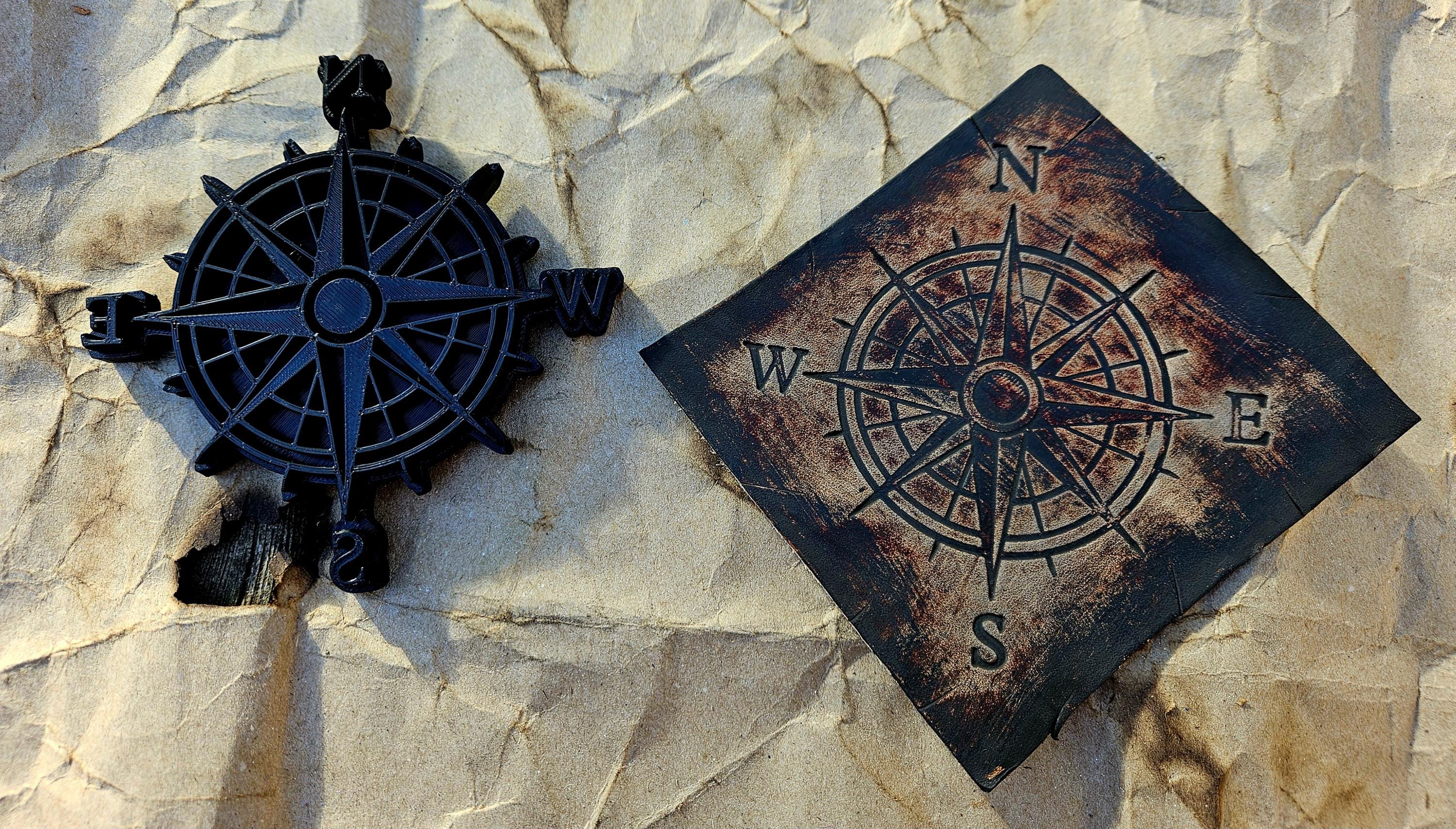 Compass Stamp and Sculpture – Artisan Embossing Tool for Leather, Clay and Wax