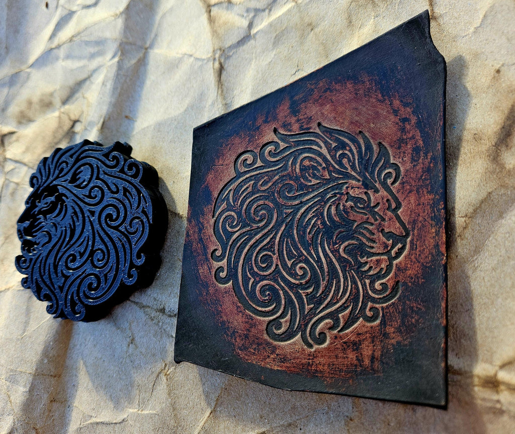 Lion Stamp and Sculpture – Artisan Embossing Tool for Leather, Clay and Wax