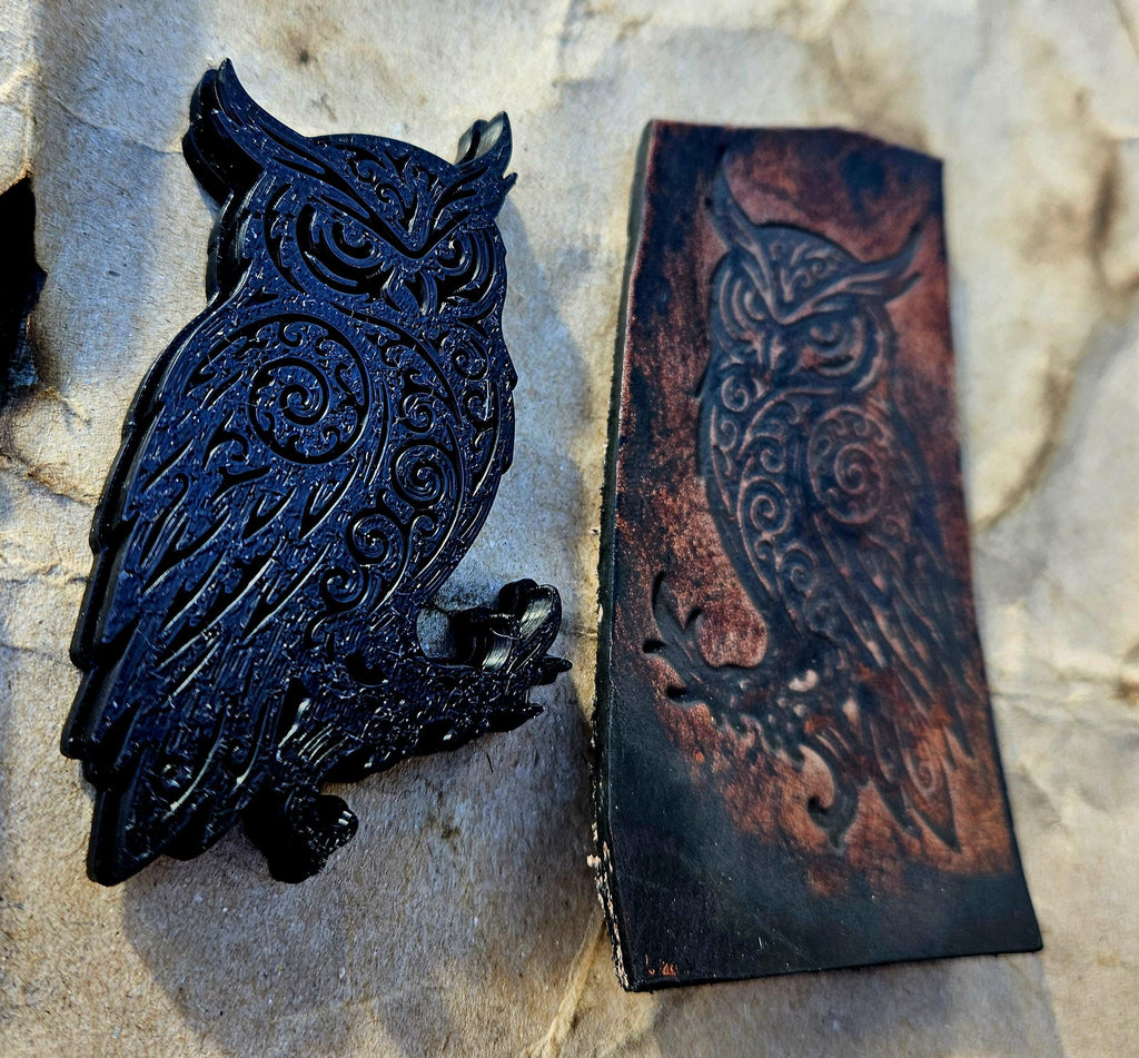 Owl Stamp and Sculpture – Artisan Embossing Tool for Leather, Clay and Wax