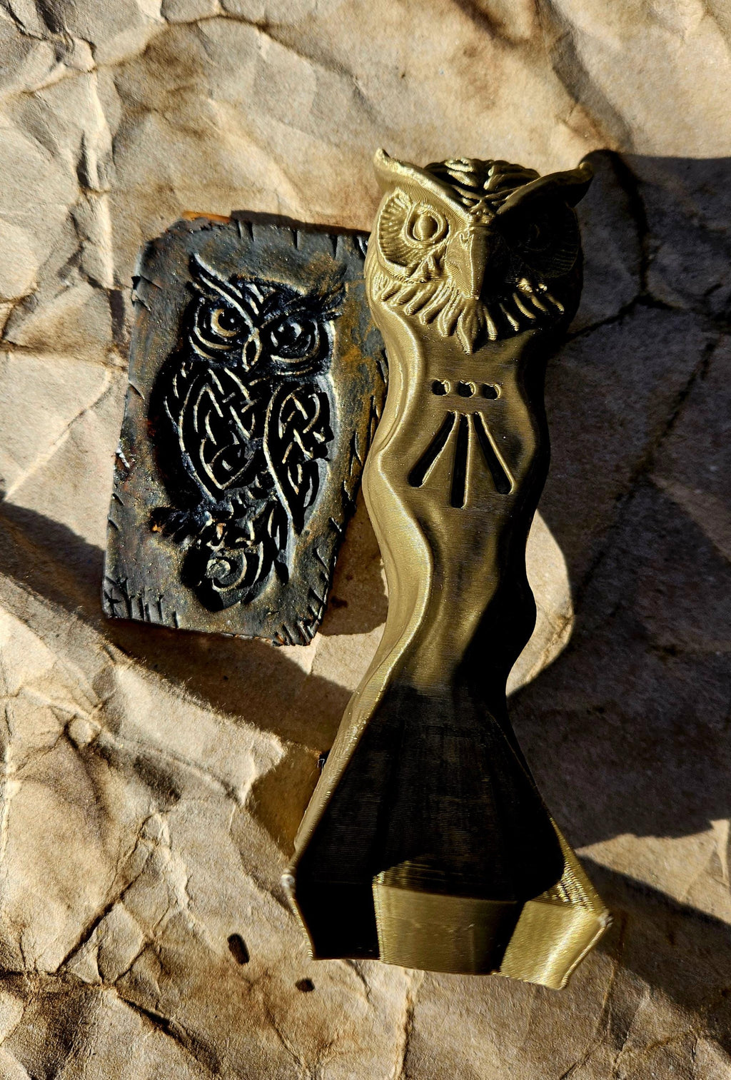 Owl Clay Stamp – Full-Strength Artisan Tool for Clay, Wax, and Soap