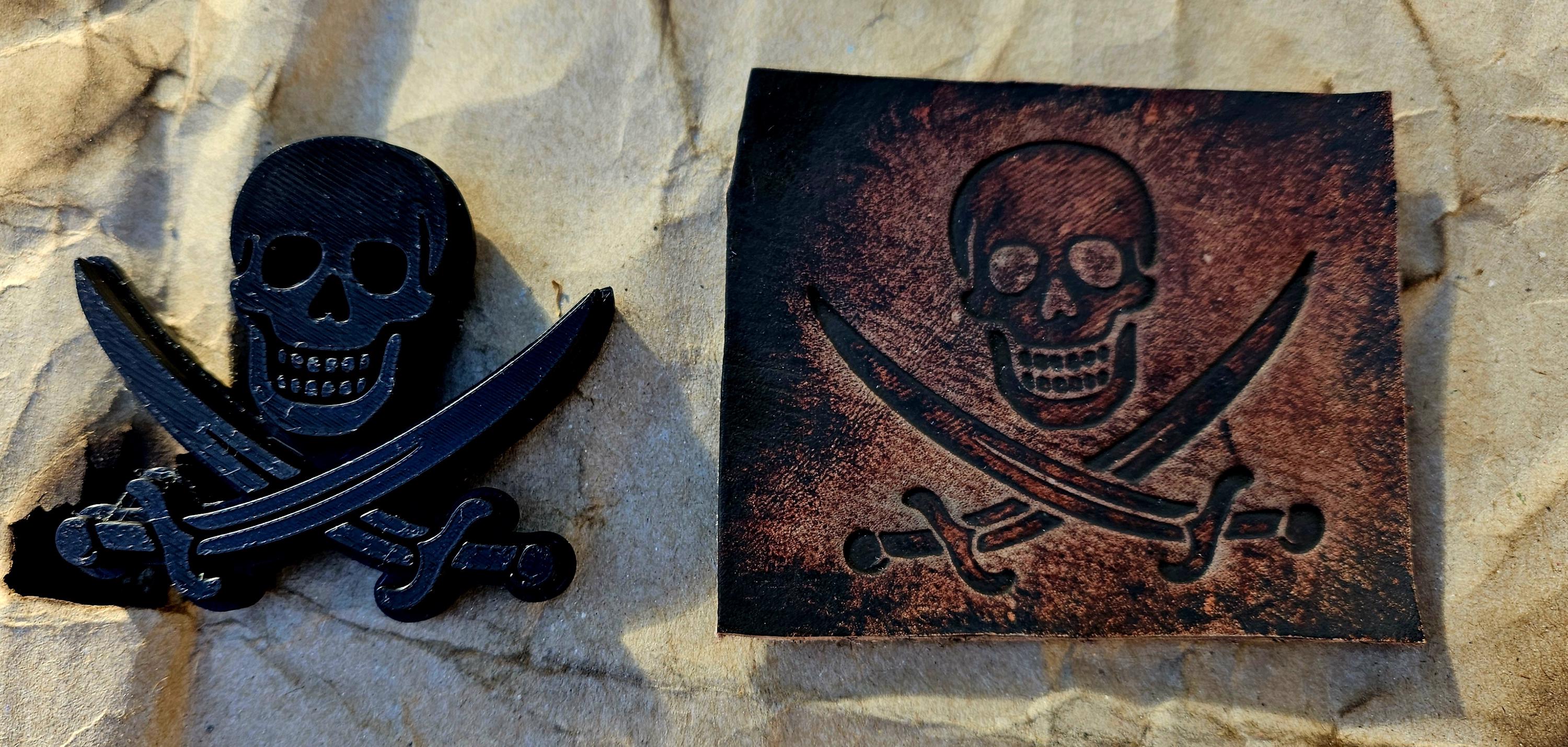 Pirate Skull Stamp and Sculpture – Embossing Tool for Leather, Clay and Wax