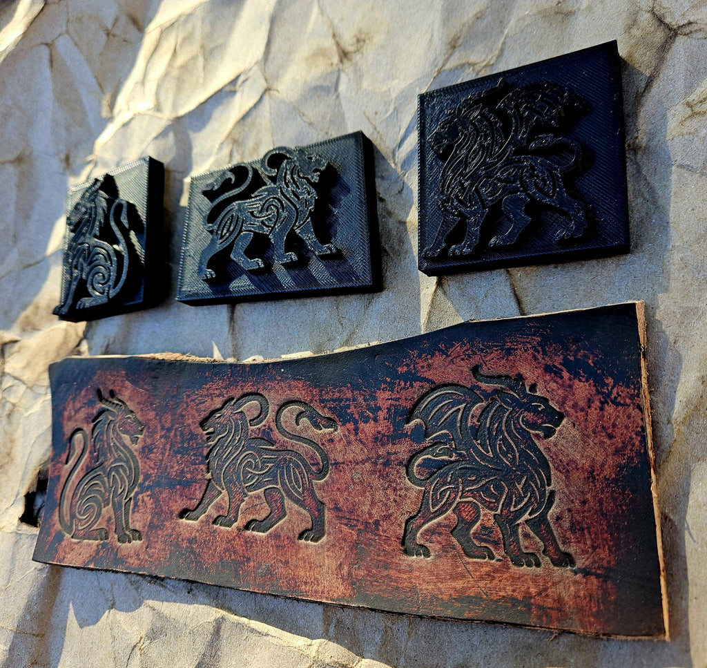 Chimera Stamp & Sculpture Set – Celtic Lion, Griffin, Dragon Hybrid