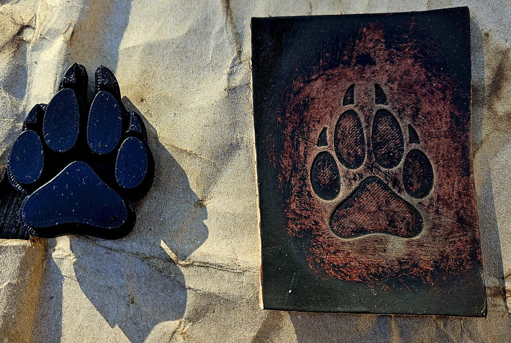 Wolf Paw Stamp and Sculpture – Artisan Embossing Tool for Leather, Clay and Wax