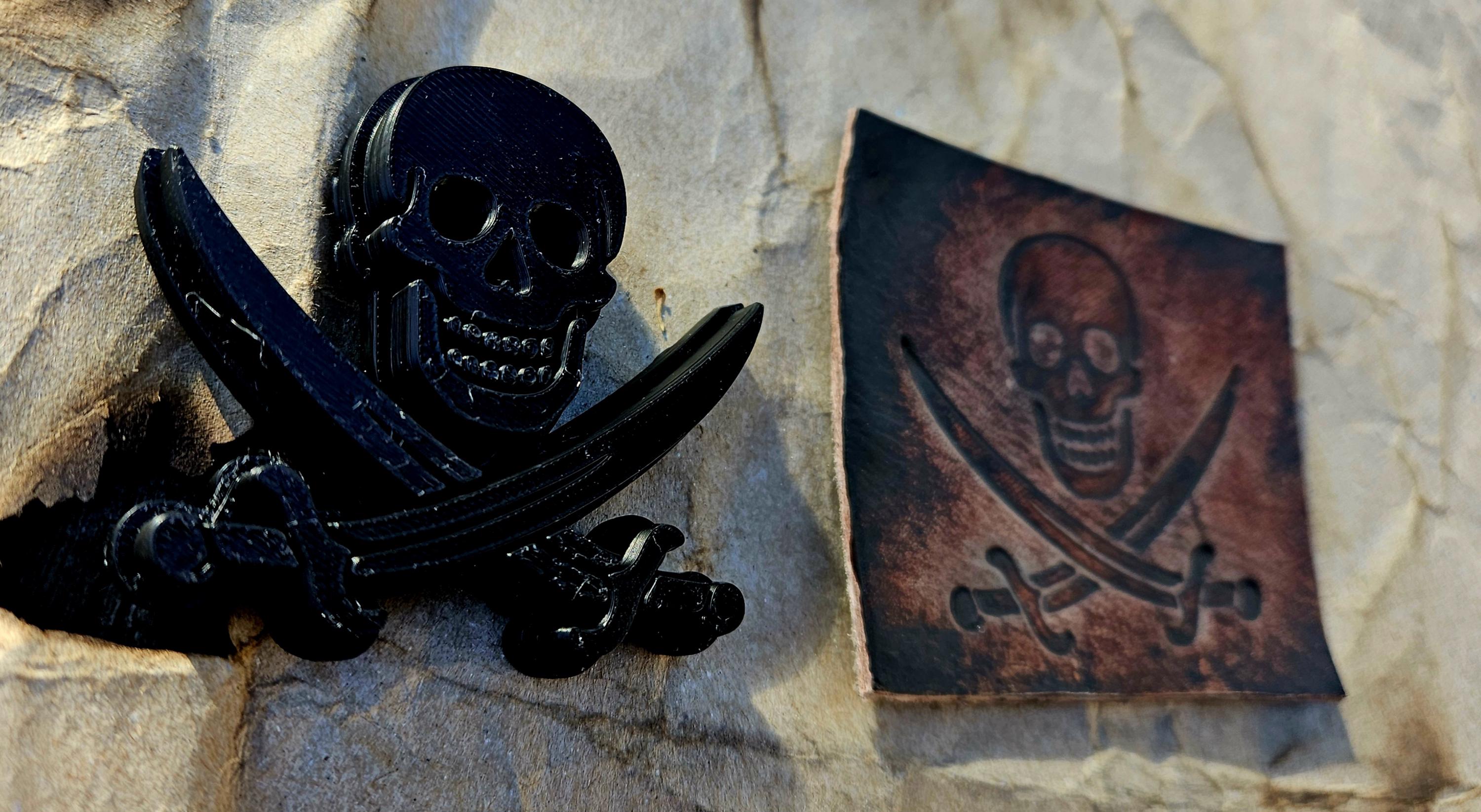 Pirate Skull Stamp and Sculpture – Embossing Tool for Leather, Clay and Wax