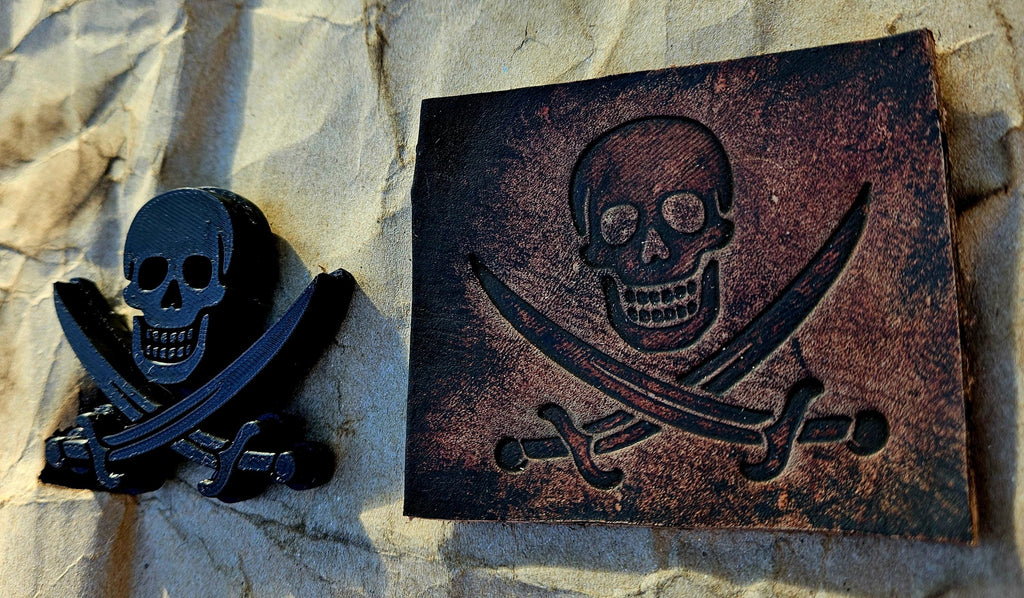 Pirate Skull Stamp and Sculpture – Embossing Tool for Leather, Clay and Wax