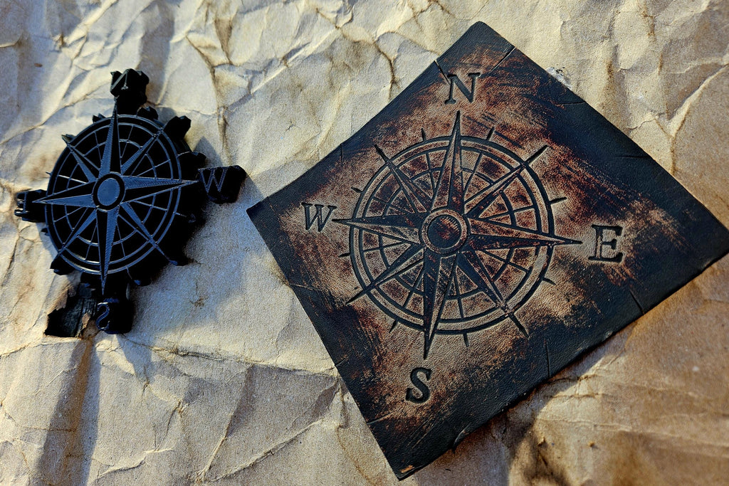 Compass Stamp and Sculpture – Artisan Embossing Tool for Leather, Clay and Wax
