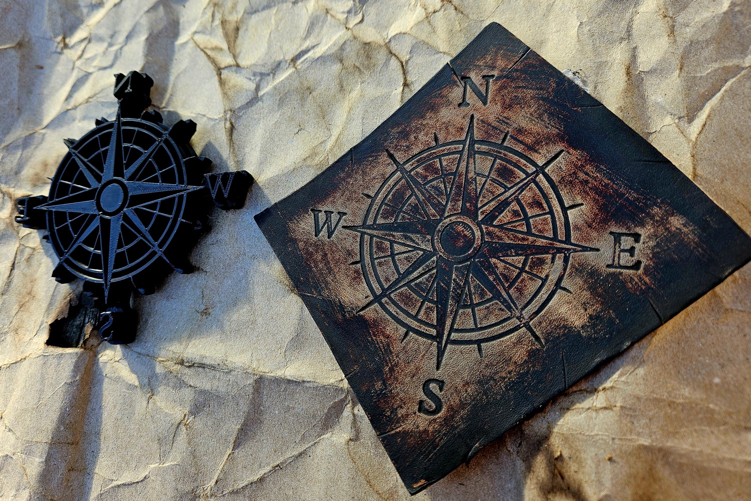 Compass Stamp and Sculpture – Artisan Embossing Tool for Leather, Clay and Wax