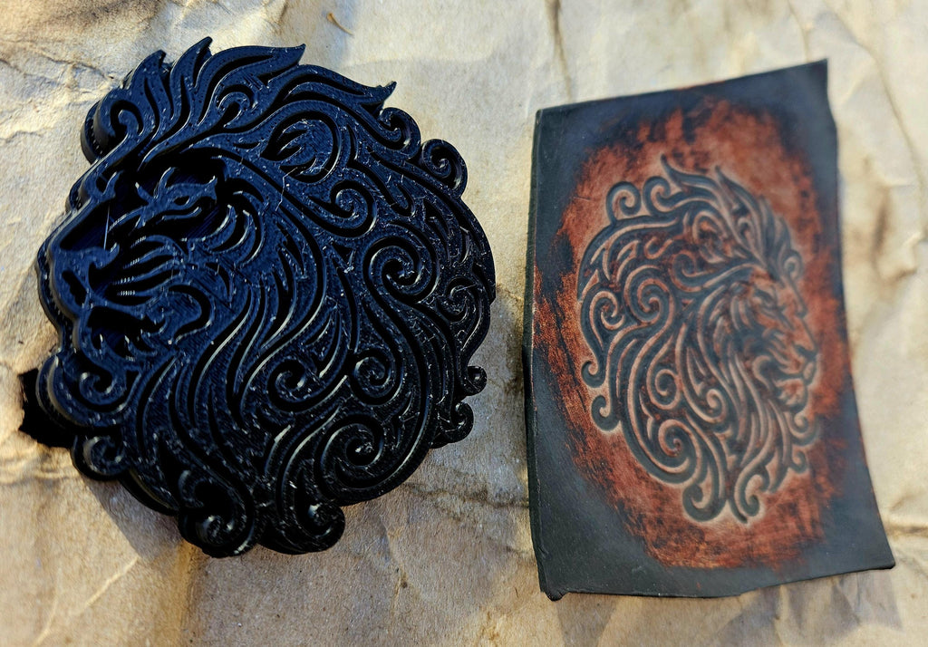 Lion Stamp and Sculpture – Artisan Embossing Tool for Leather, Clay and Wax