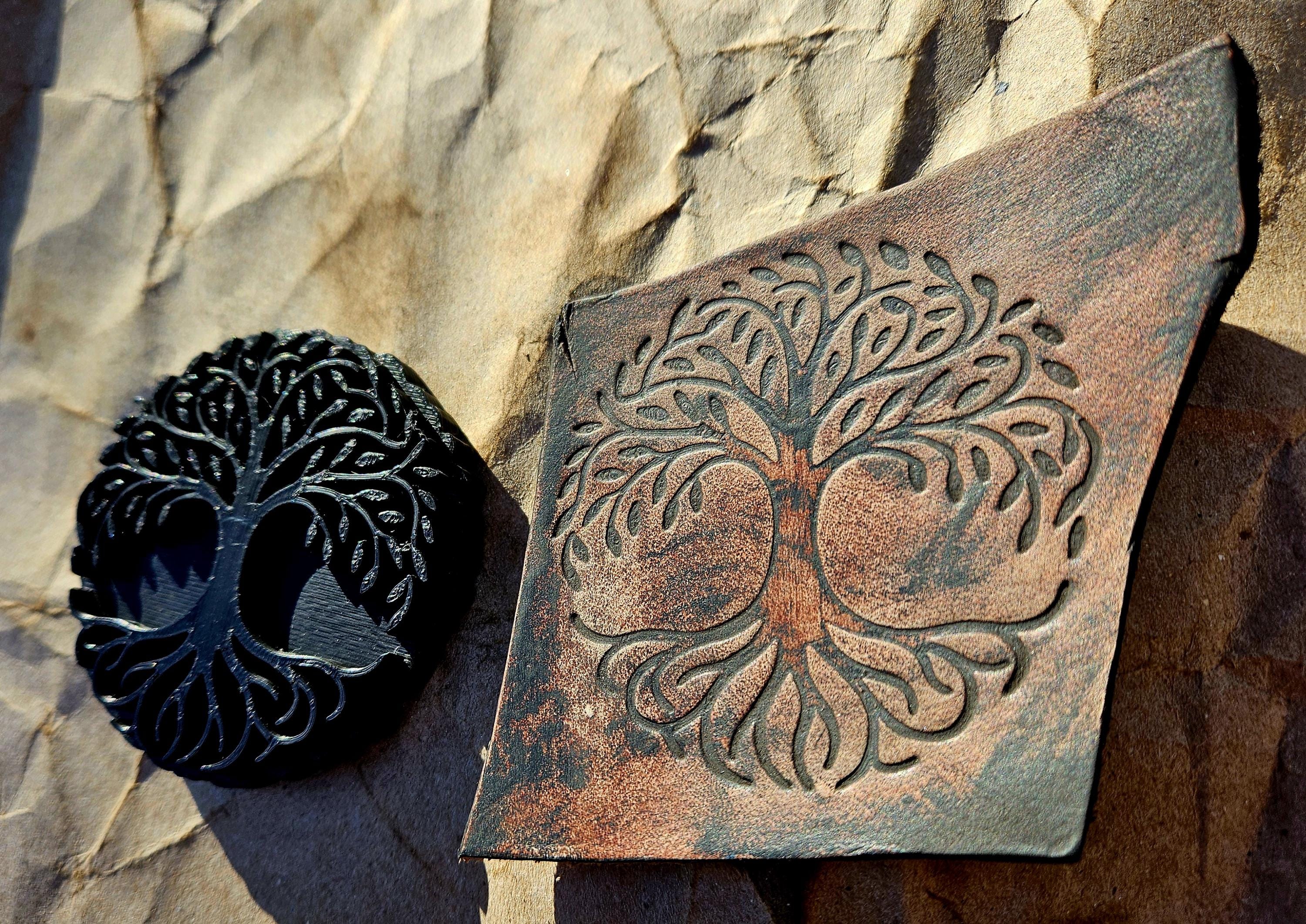 Tree of Life Stamp and Sculpture – Artisan Embossing Tool for Leather, Clay and Wax