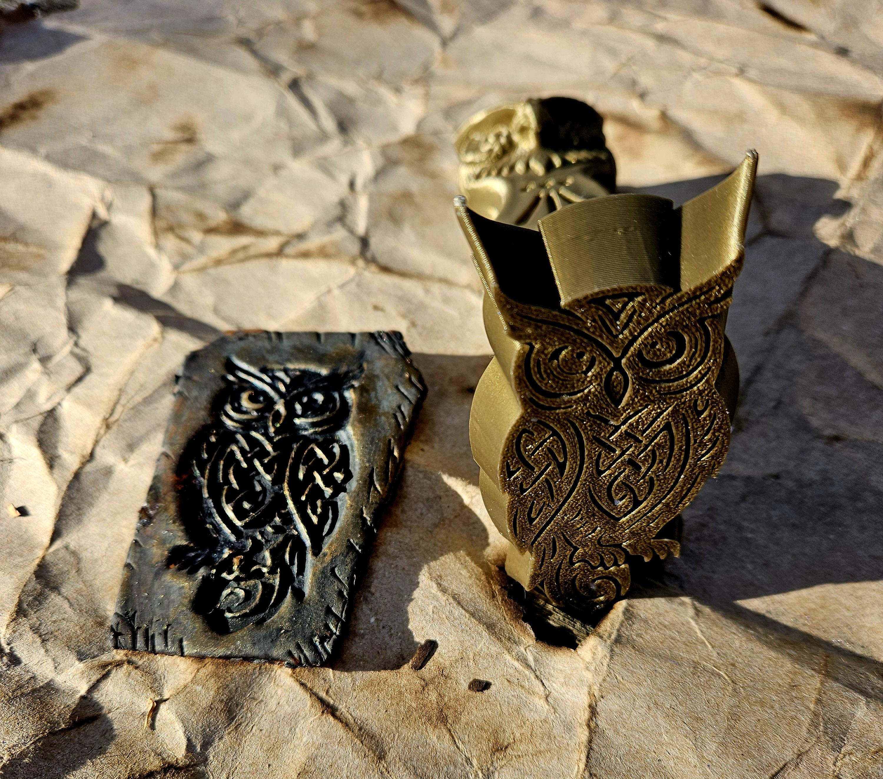 Owl Clay Stamp – Full-Strength Artisan Tool for Clay, Wax, and Soap