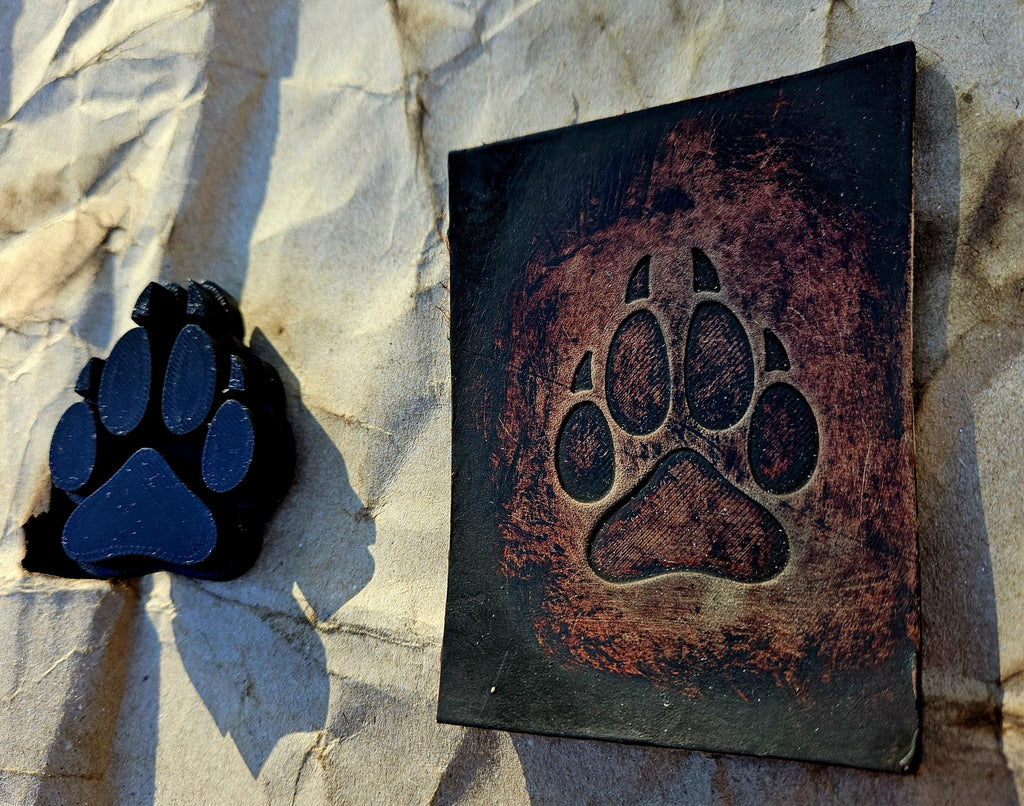 Wolf Paw Stamp and Sculpture – Artisan Embossing Tool for Leather, Clay and Wax