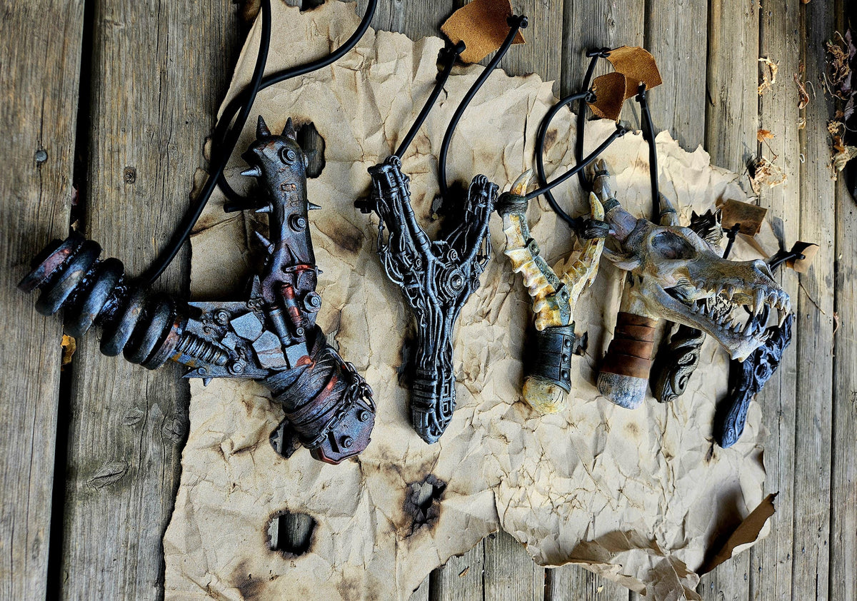 Custom Sling Shot • Handmade • Fully Functional • Built to Your Theme, Draw Weight & Story