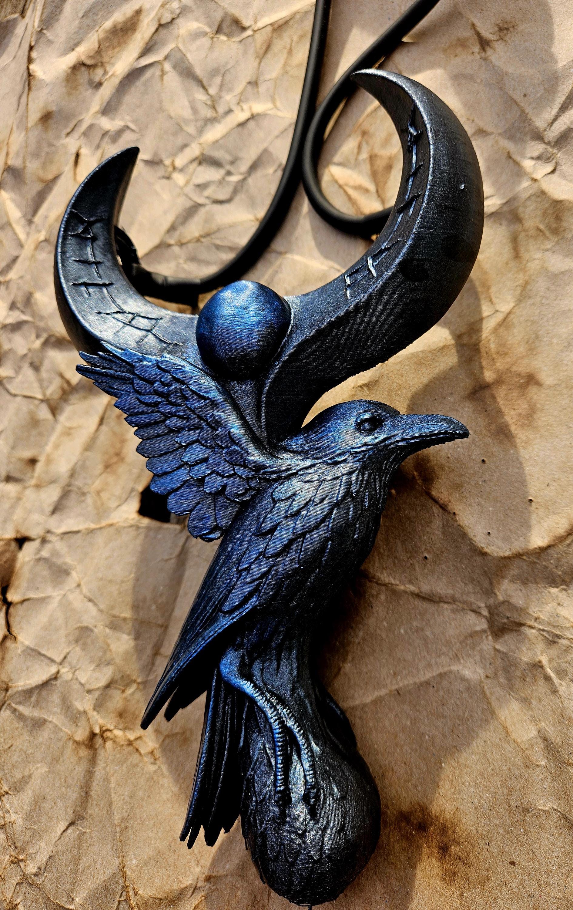 Raven Slingshot: Gothic Crow Design - Functional Fantasy Relic