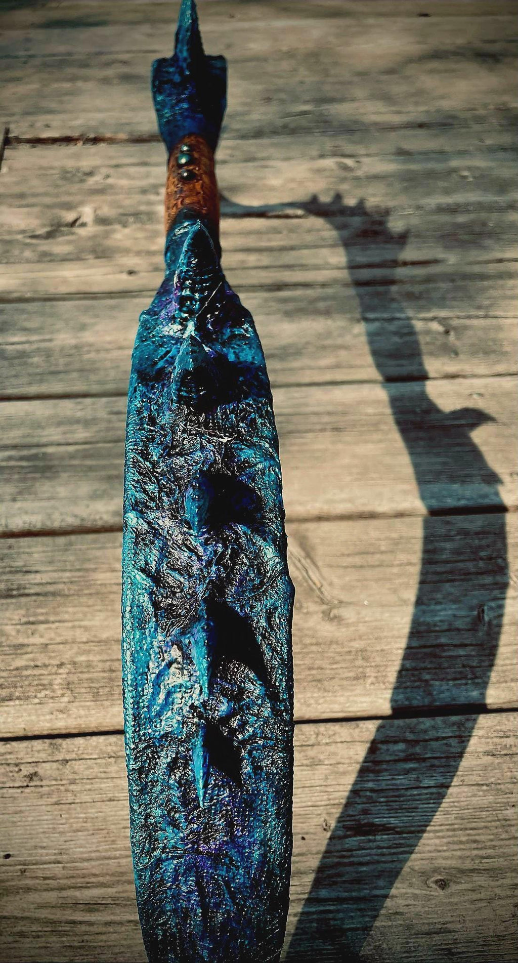 Leviathan’s Spine” – 25 lb Functional Fantasy Bow | Hand-Forged Seascale Relic of the Deep