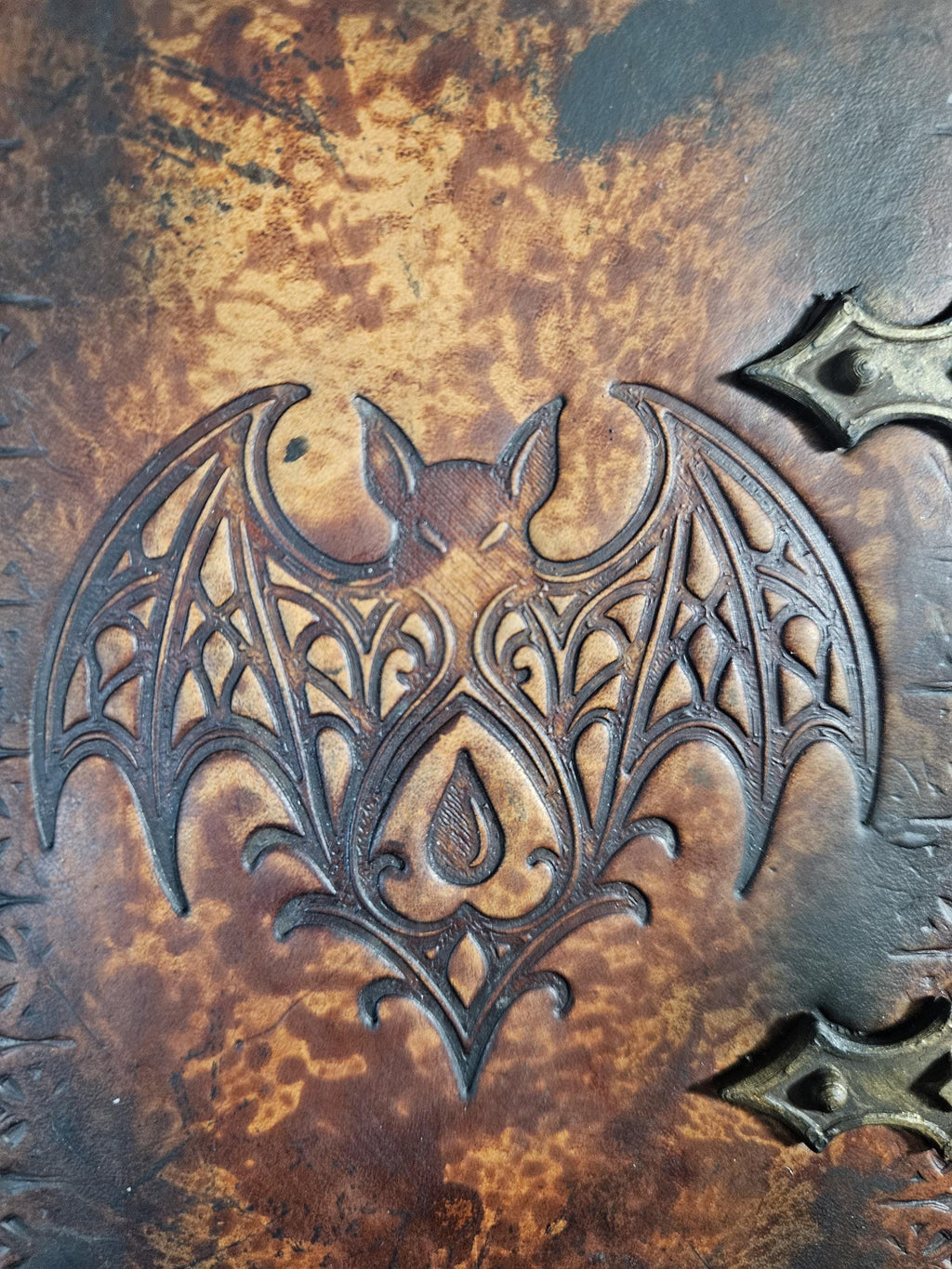 Gothic Filigree Bat Stamp, Leather Work stamp, Embossing