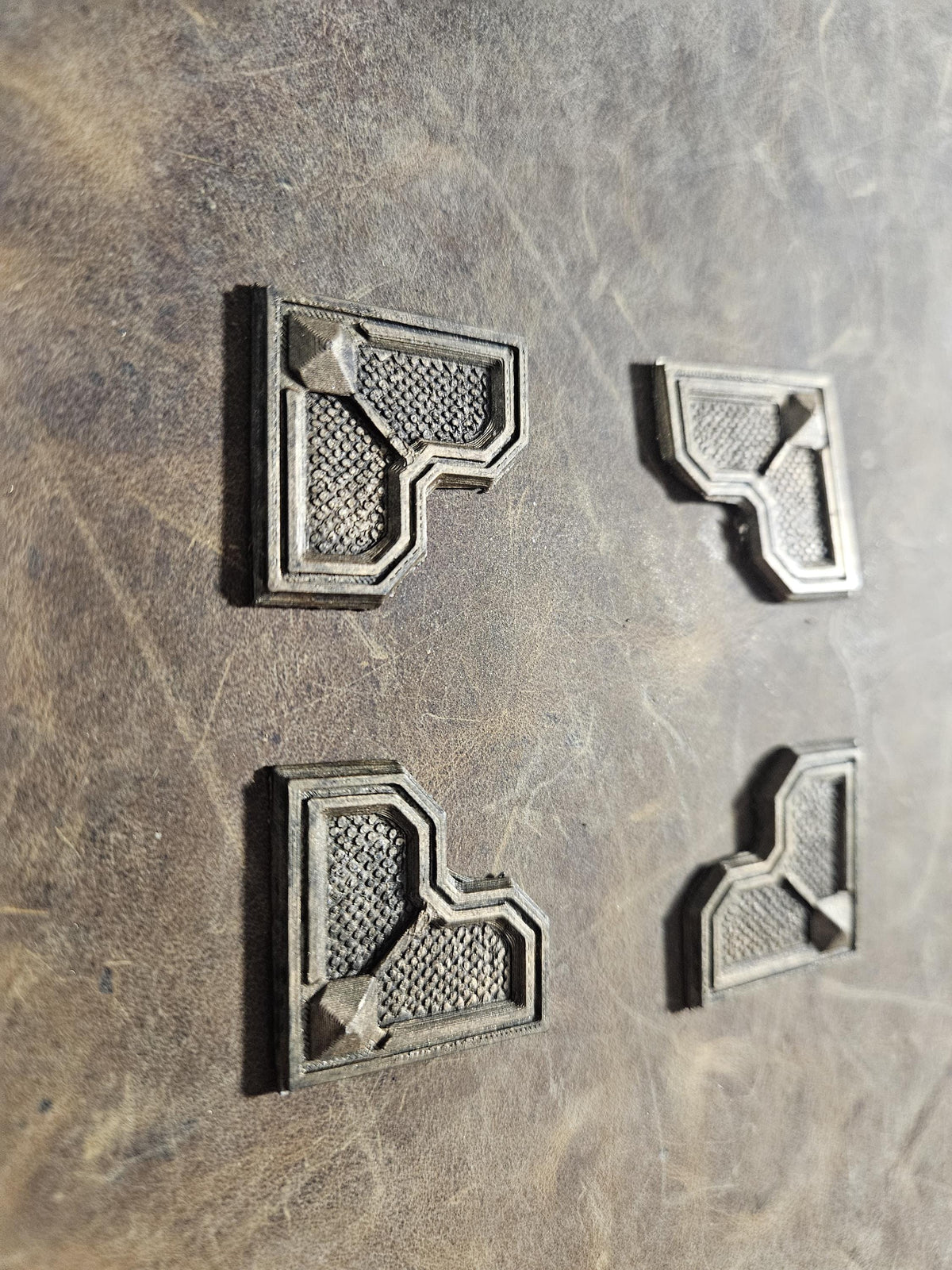 Dwarven Geometric Book Corners – Relic Armor Style, Matte Black or Gold
