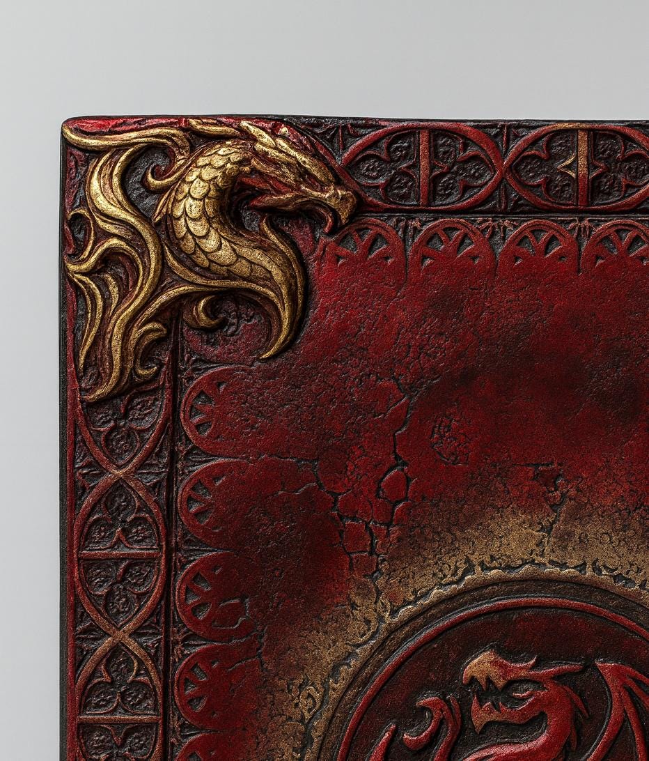 Dragon Book Corners — Antiqued Relic-Grade Embellishments for Legendary Tomes