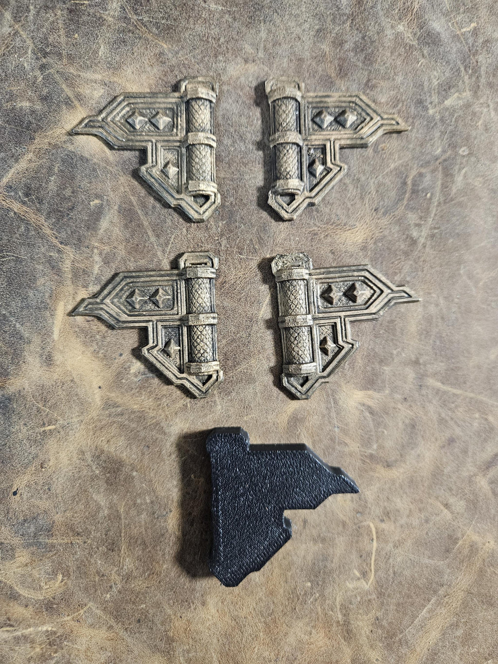 Dwarven Hinge Plates — Relic Book Hardware (Set of 4)