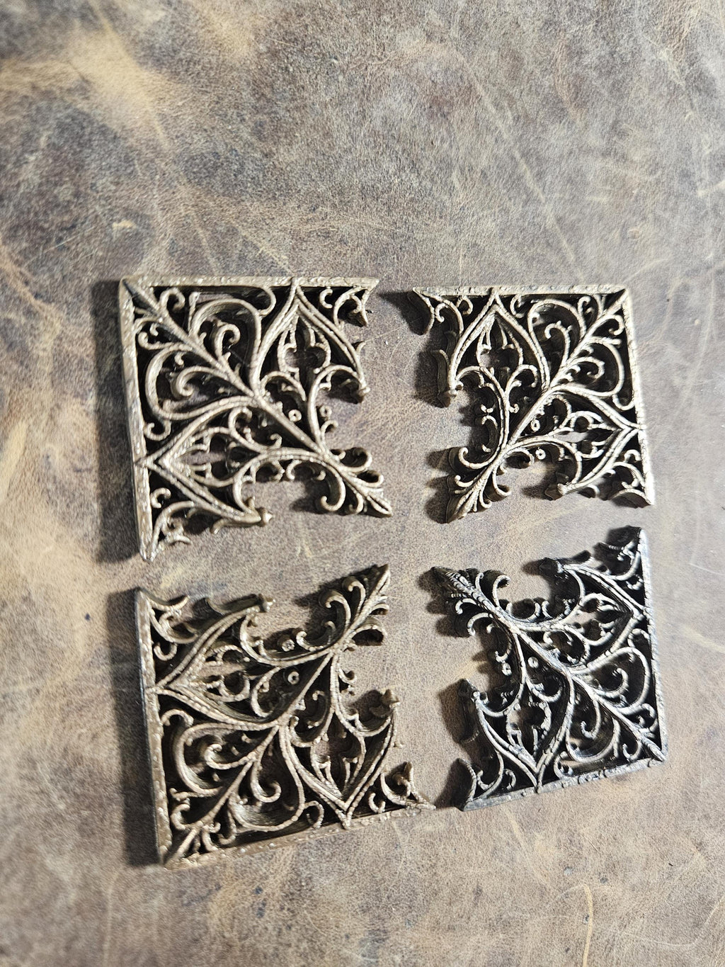 Gothic Tracery Book Corners — Cathedral Filigree Relic Set (4 Corners)