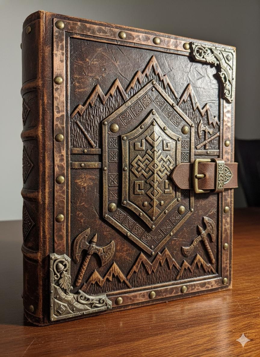 Oakbound Warden Book Corners – Gothic Grimoire Protectors (Set of 4)
