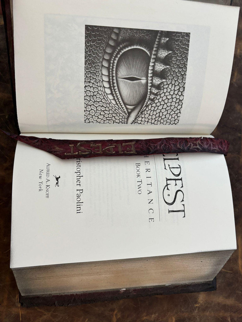 Eldest Leather Bound Book • Hand-Tooled Dragon Cover, Collector's Edition